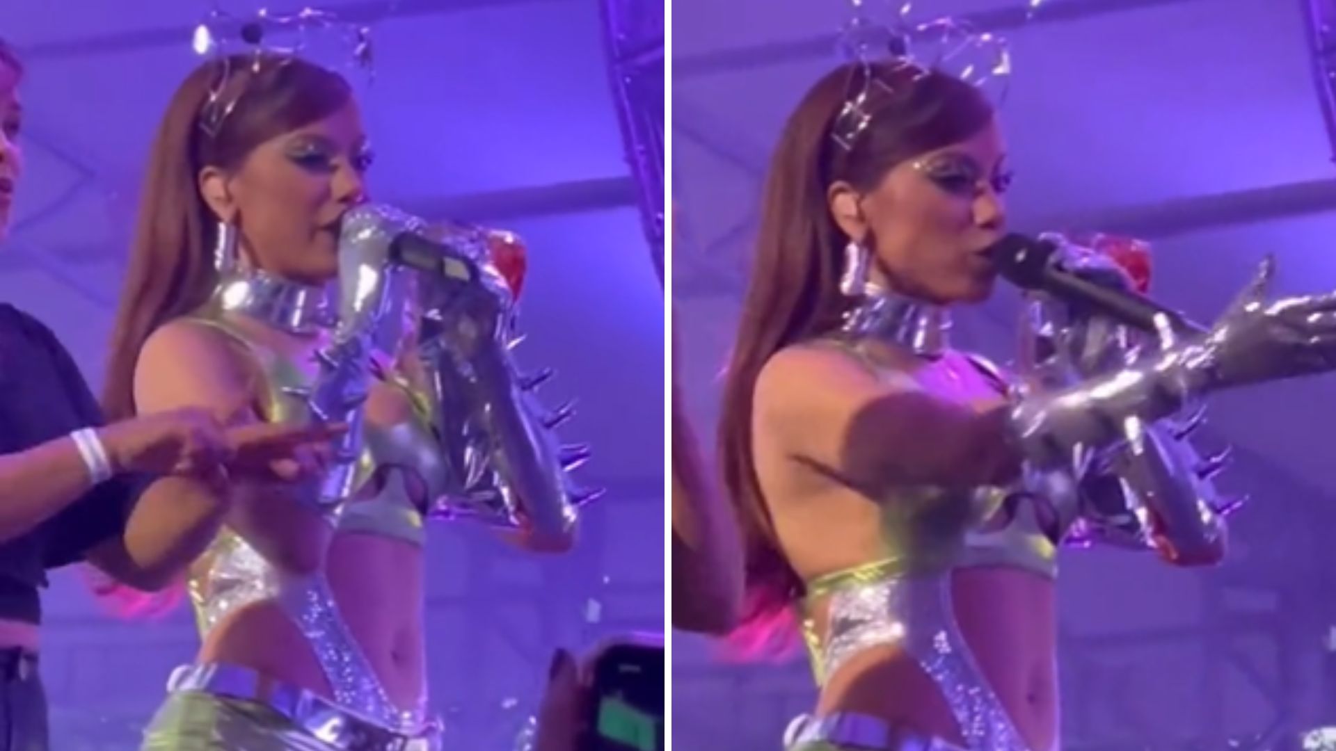 Anitta interrompe show para dar sermão em fã na plateia: “Abaixa esse cartaz”