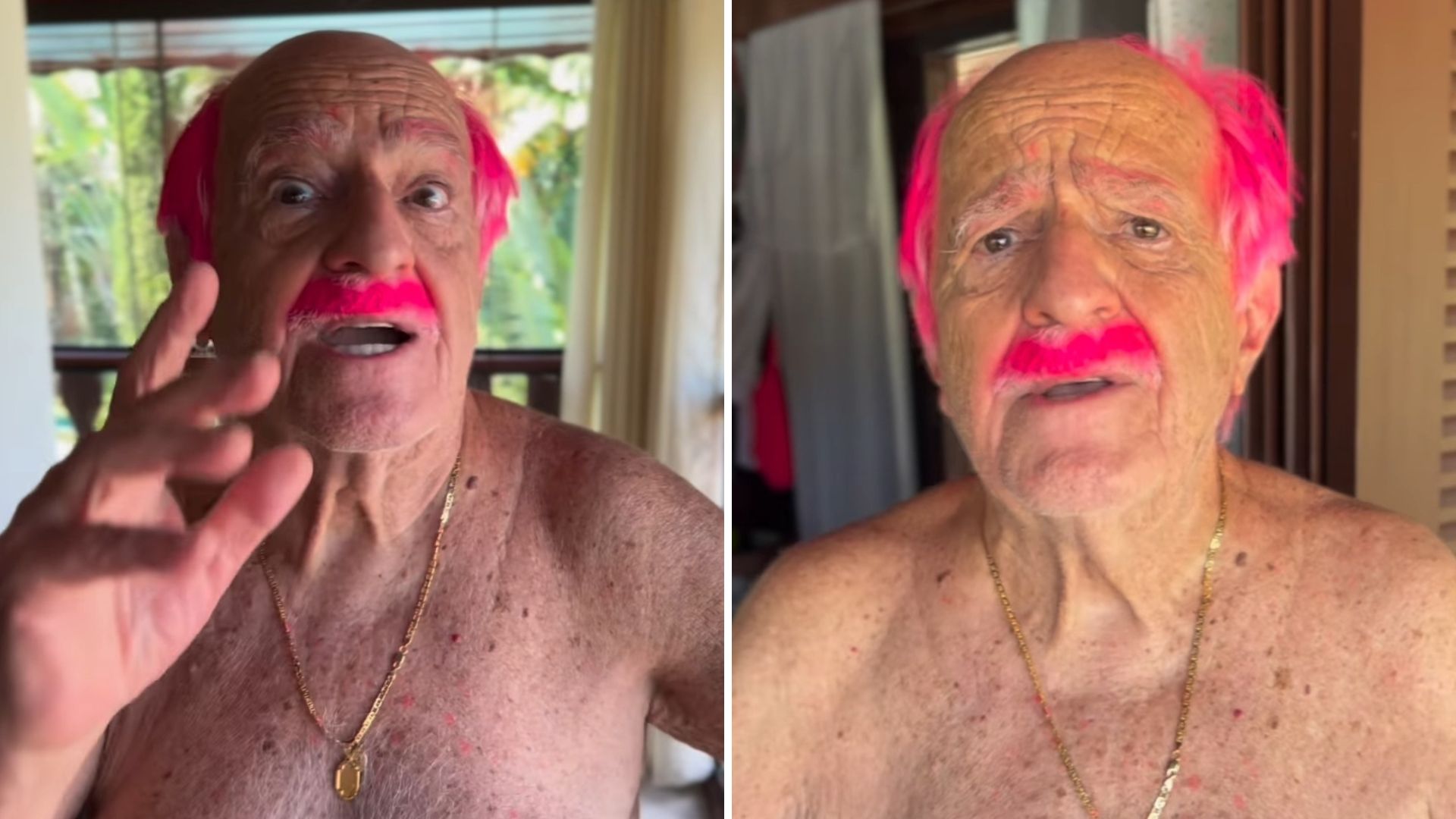 Aos 89 anos, Ary Fontoura surge com cabelo e bigode coloridos e alerta: “Isso é uma furada”