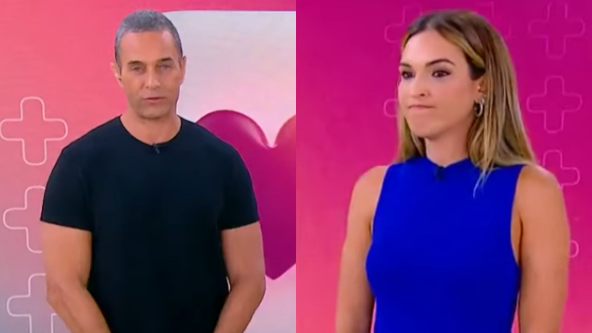 Apresentador do ‘Mais Você’ tenta fazer graça com colega e leva patada ao vivo: “Não gosto”