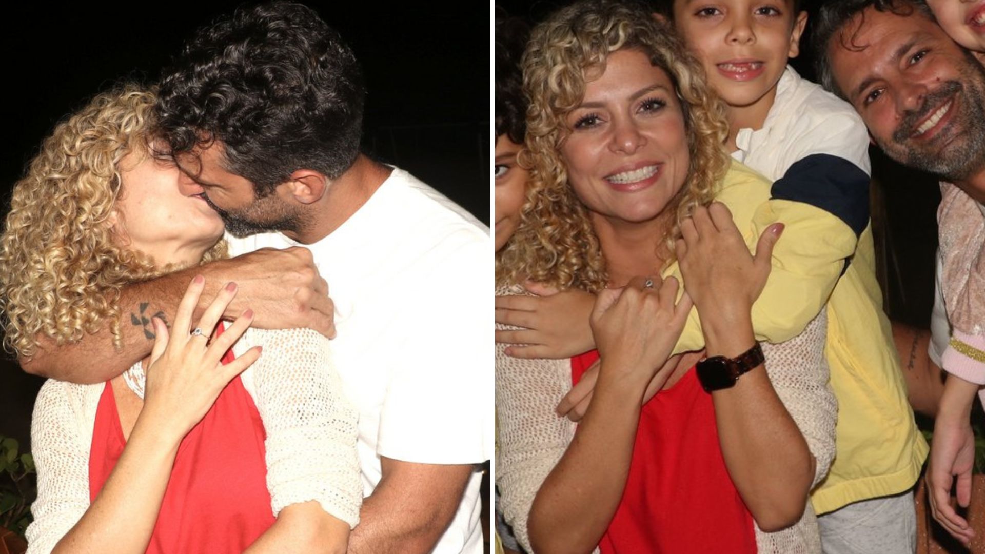 Ficou sério! Bárbara Borges e Iran Malfitano reúnem os filhos e trocam beijos apaixonados