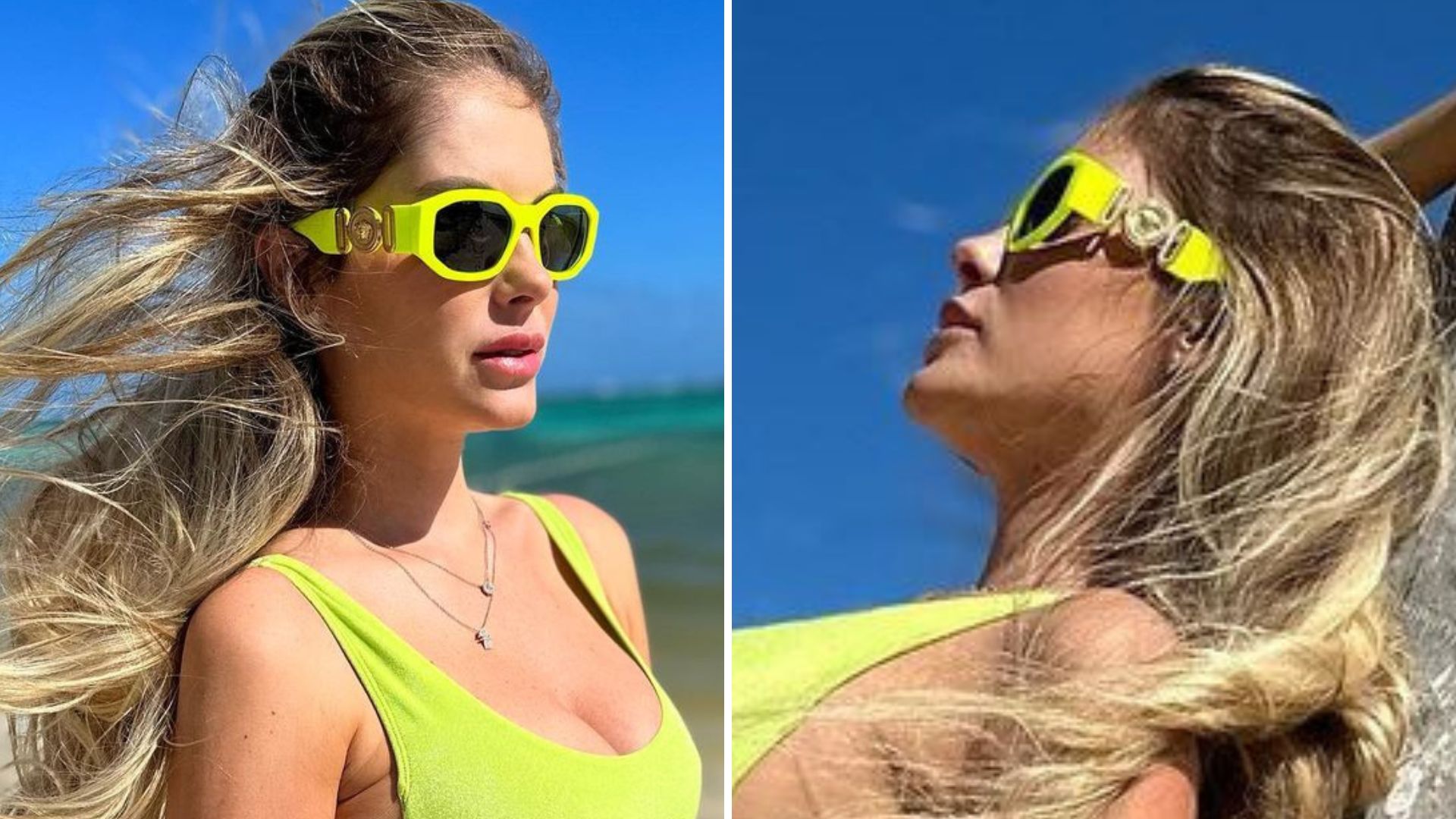 Aos 31 anos, Bárbara Evans deixa lateral dos seios à mostra em maiô cavadíssimo: “Escândalo”
