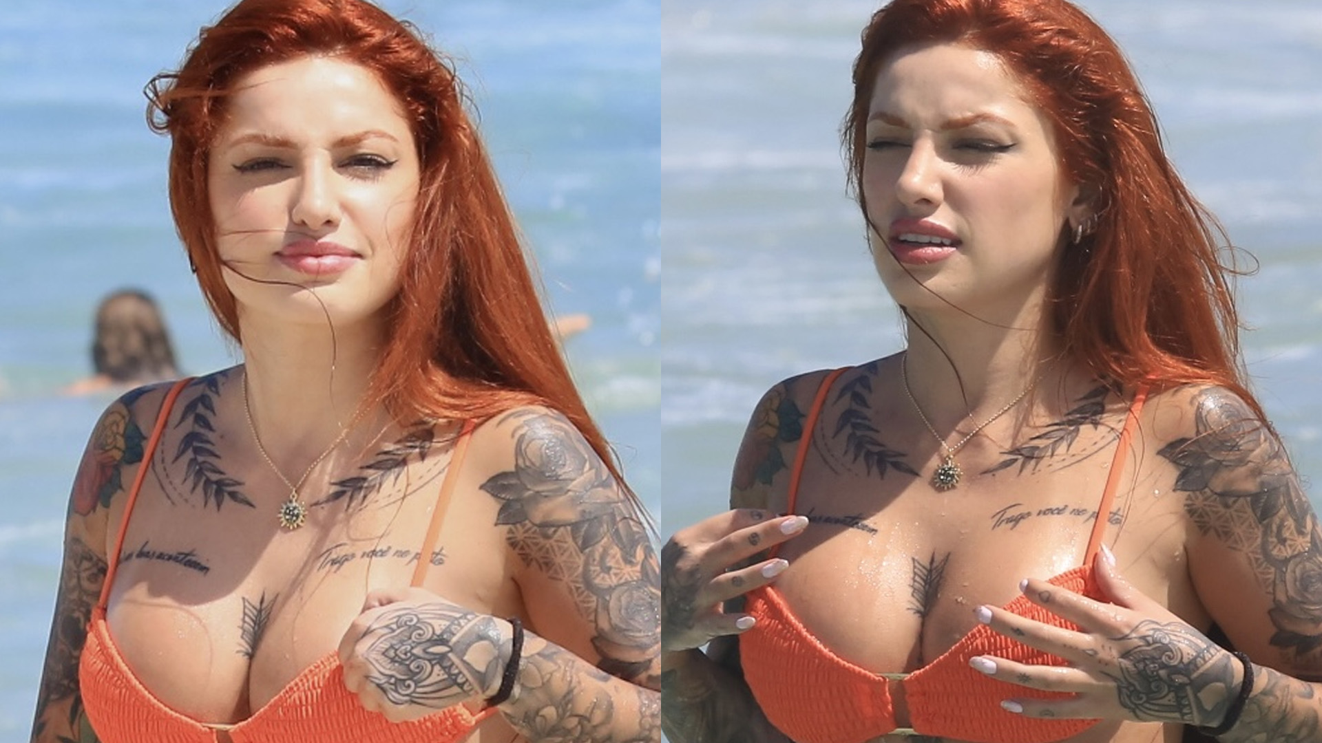 Ex-Power Couple Brenda Paixão rouba a cena de biquíni micro na praia