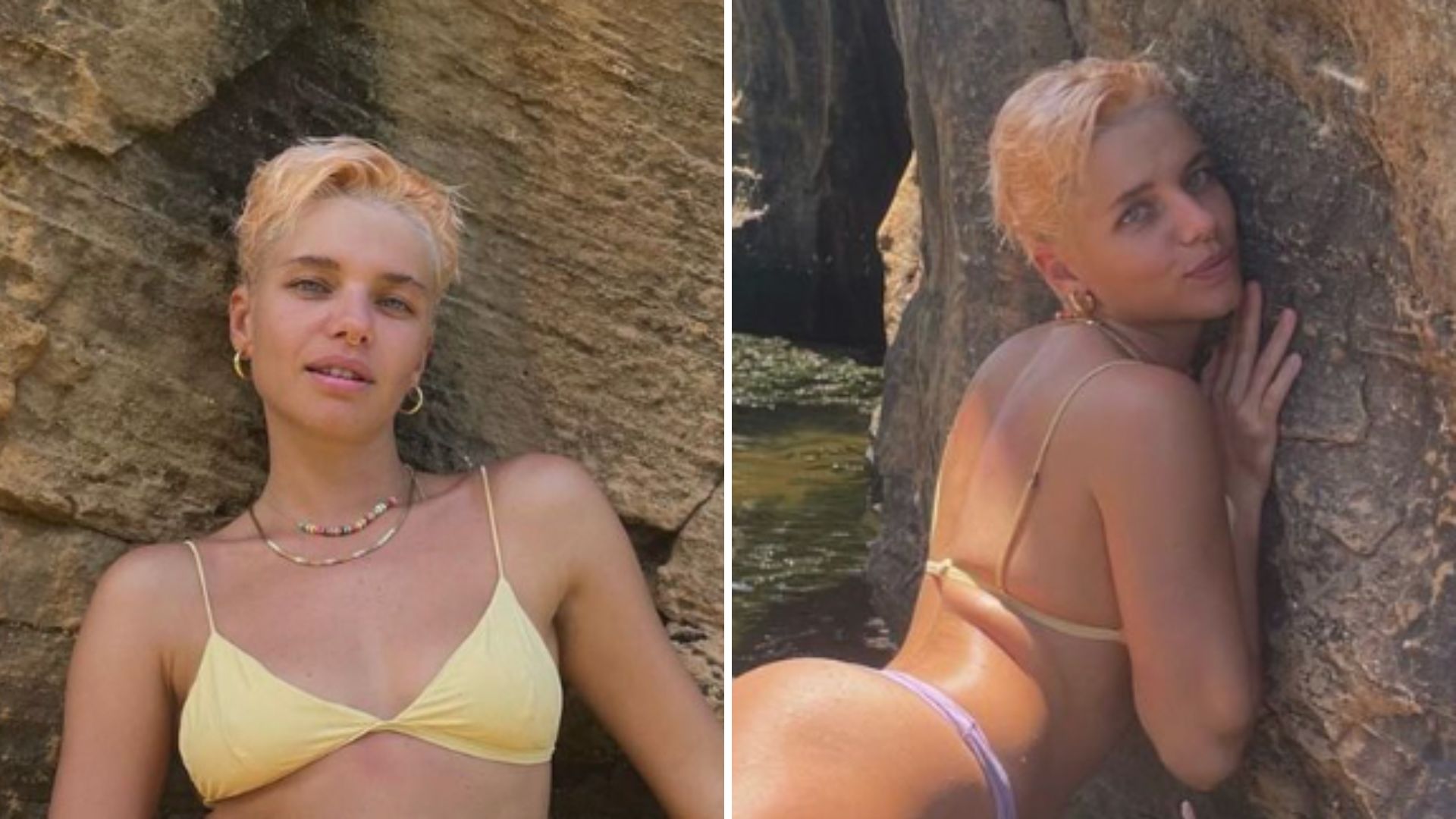 Ao natural, Bruna Linzmeyer empina o bumbum com biquíni fio-dental: “Deliciosa”