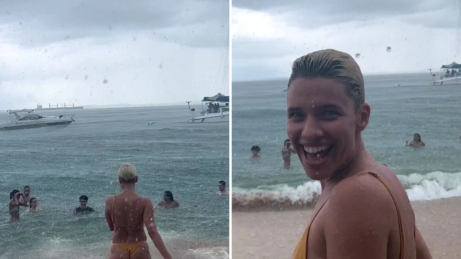 Bruna Linzmeyer surge curtindo praia de biquíni fio-dental e fãs alertam: “Perigoso ao extremo”