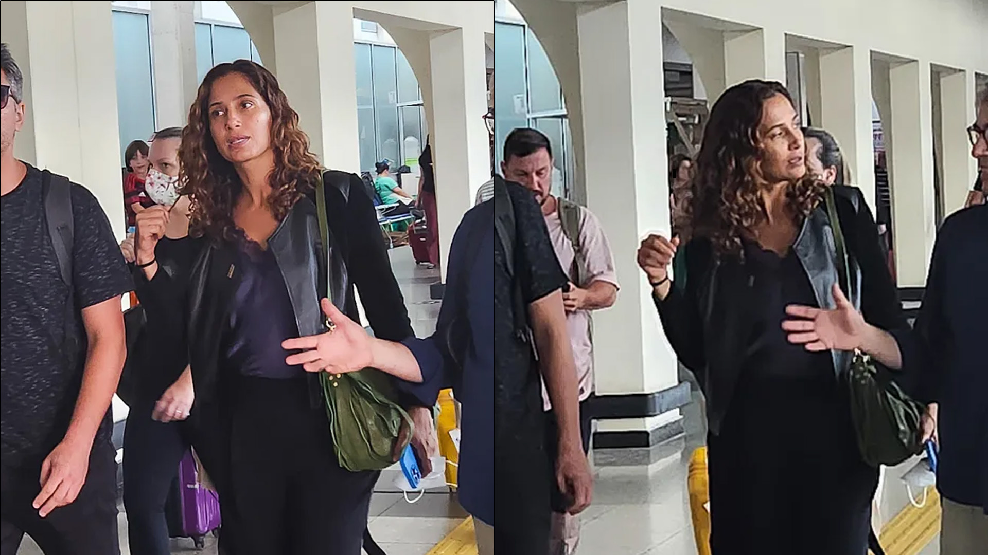 Camila Pitanga faz raríssima aparição com o namorado durante viagem a São Paulo