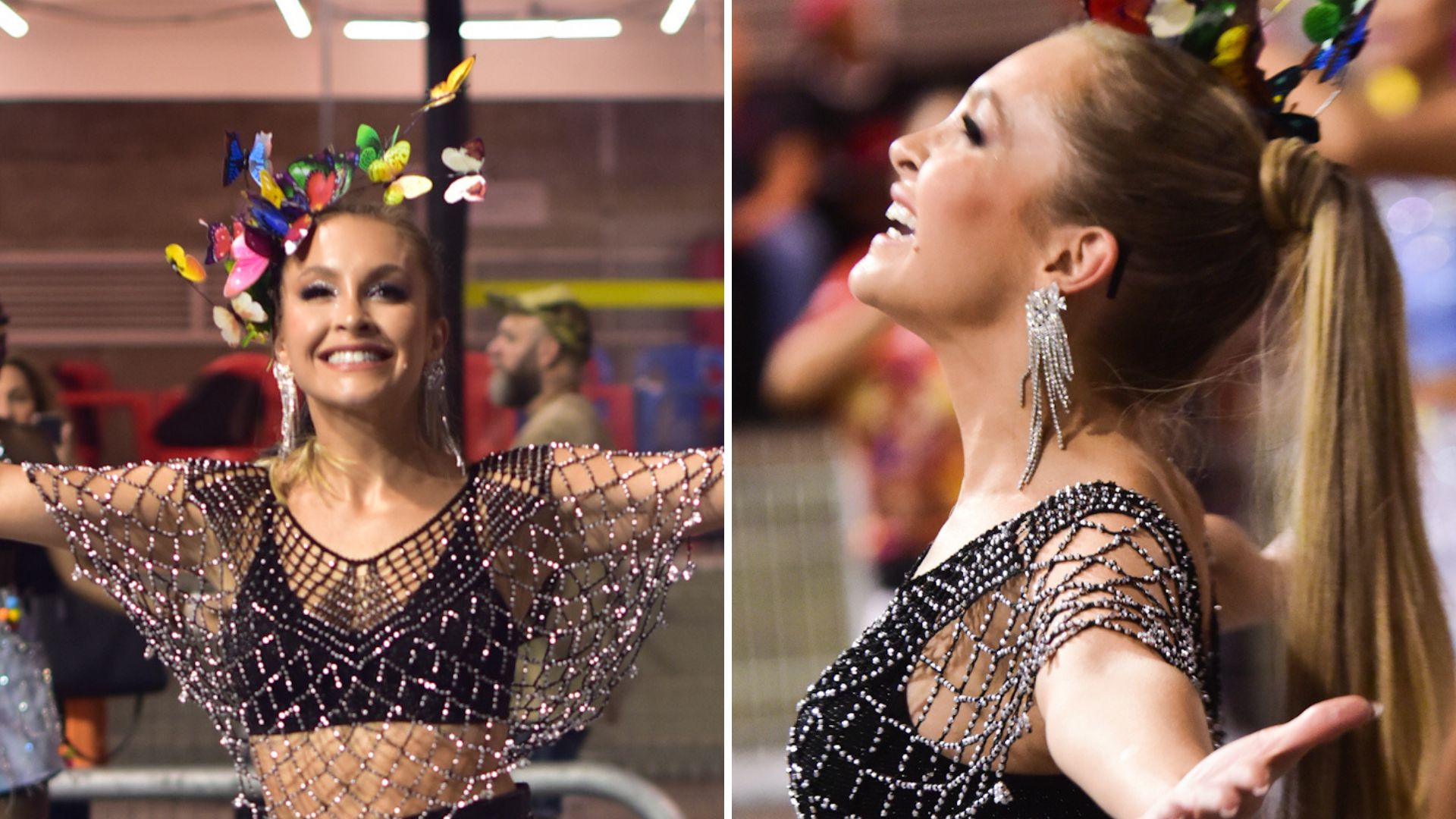 Roubou a cena! Soltinha, Carla Diaz samba de minissaia e bota de salto gigante