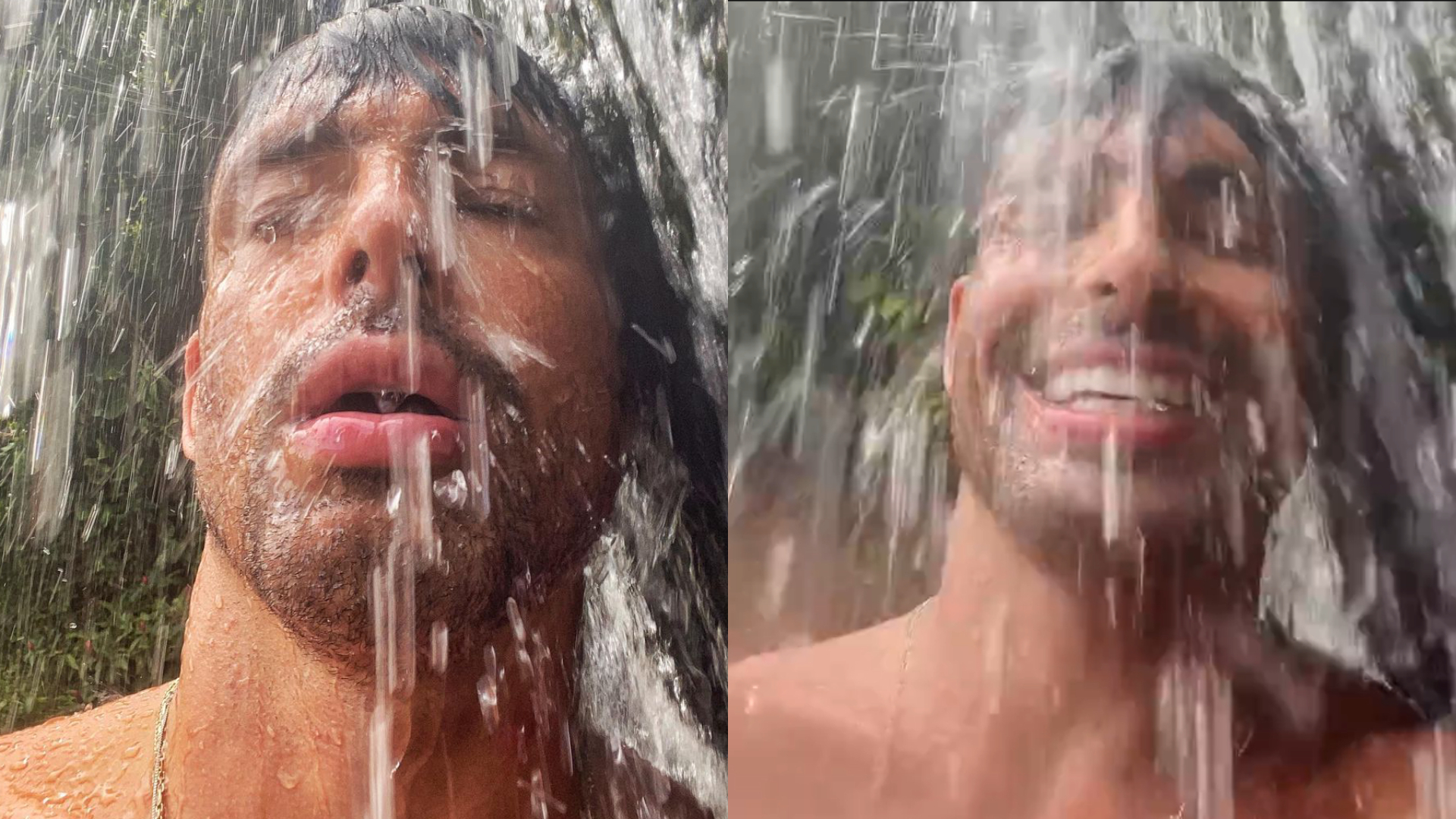 Cauã Reymond sensualiza durante banho de cachoeira e fãs enlouquecem: “Delícia”