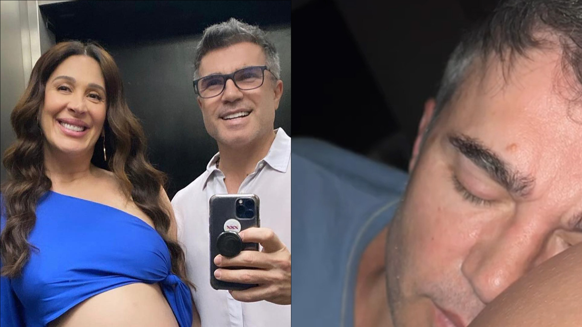 Claudia Raia ganha chamego do marido no barrigão de grávida: “Bom dia pro Luca”