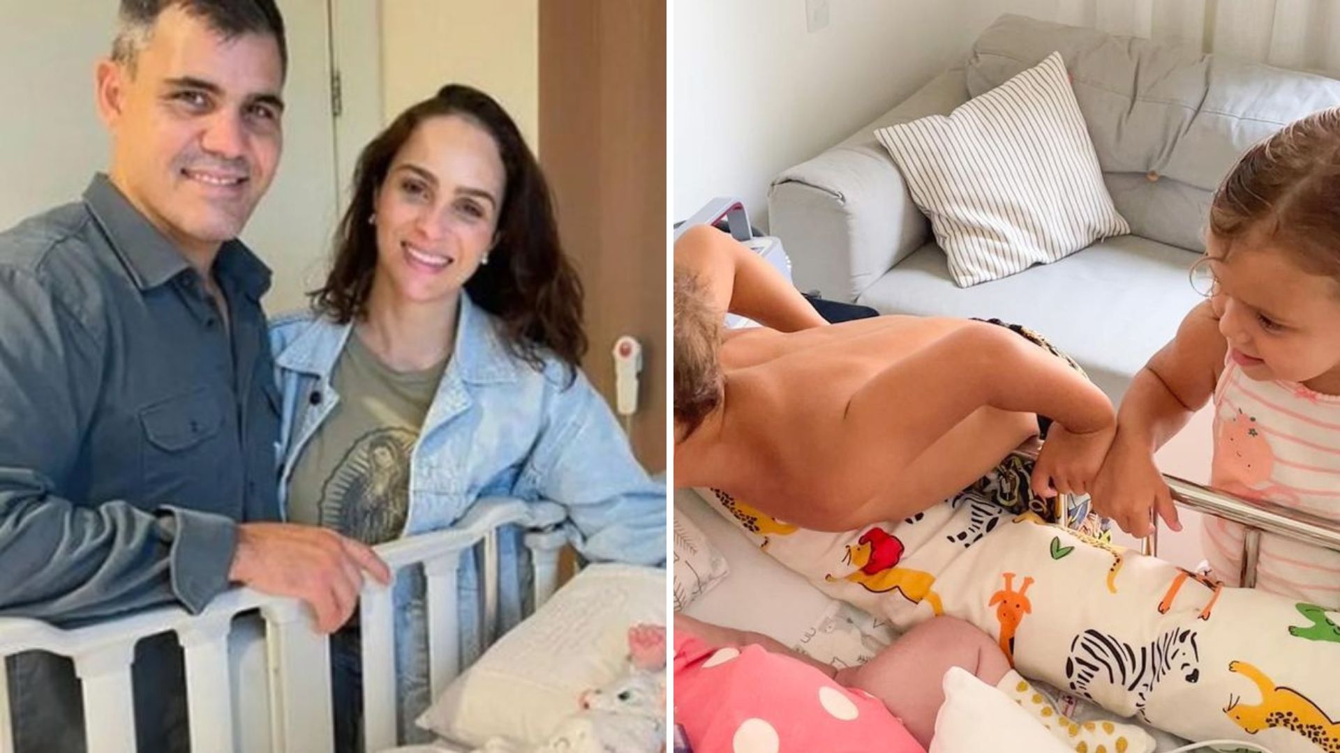 Esposa de Juliano Cazarré se emociona com encontro dos filhos após alta da caçula: “Só Deus sabe”
