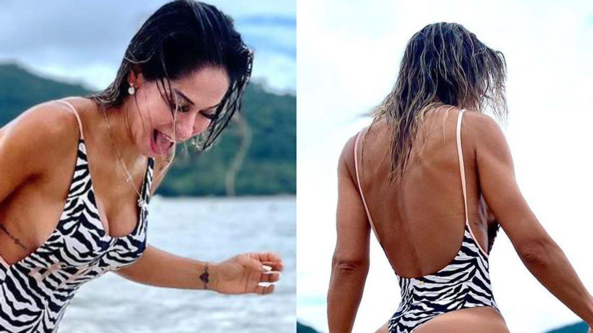 De maiô cavadíssimo, ex-BBB Maíra Cardi choca ao exibir bumbum: “É natural?”