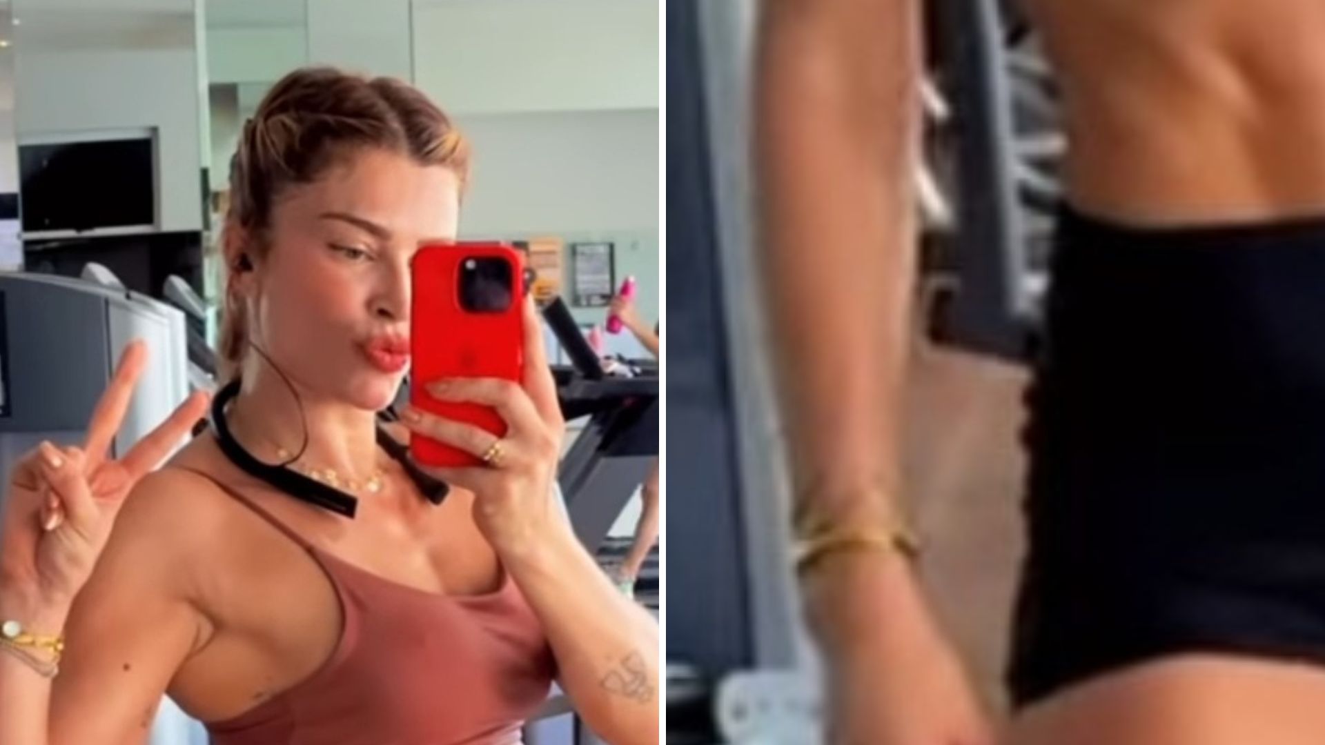 Grazi Massafera ostenta barriga sarada em look justinho na academia: “Teve”