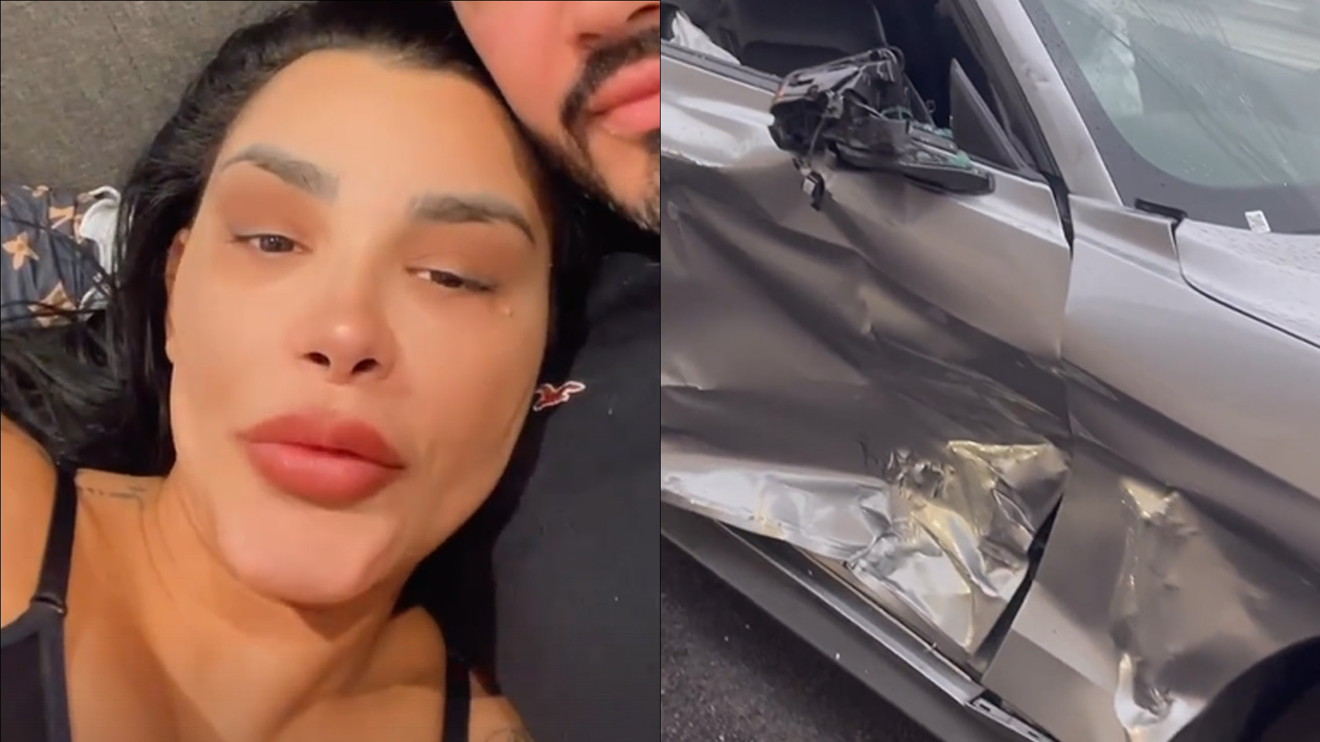 Jenny Miranda surge abatida após grave acidente de carro: “Desejaram minha morte”