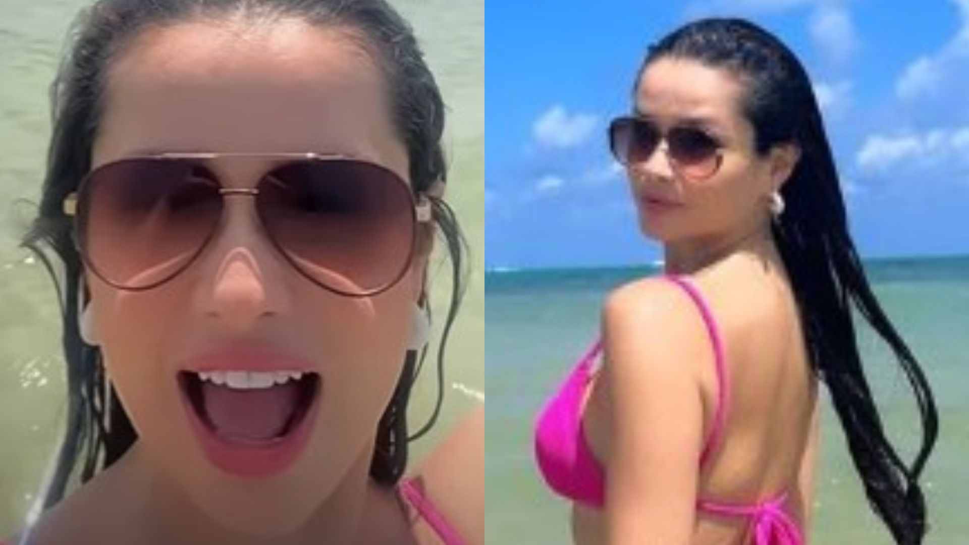De costas, Juliette empina bumbum com biquíni cavadíssimo e enlouquece web