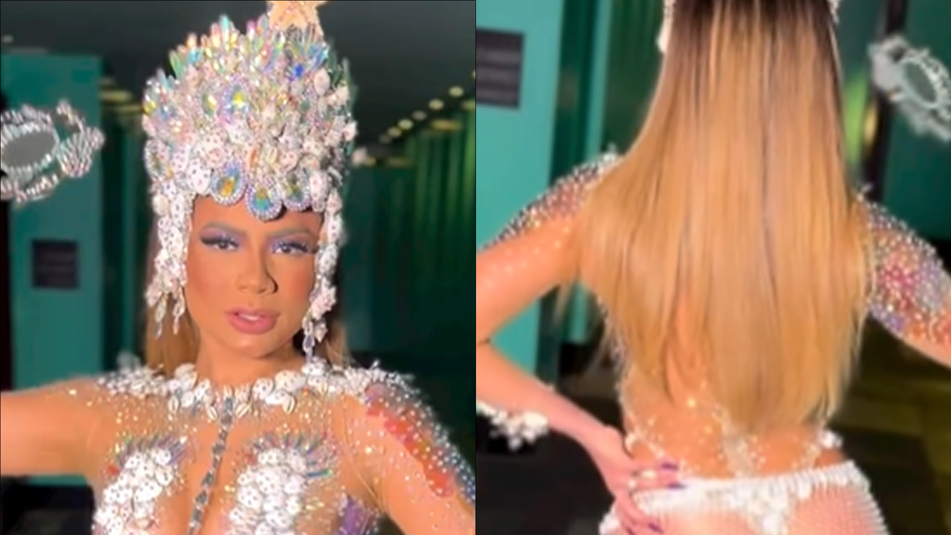 Lexa elege minissaia transparente e escandaliza com fio-dental à mostra: “Corpão”