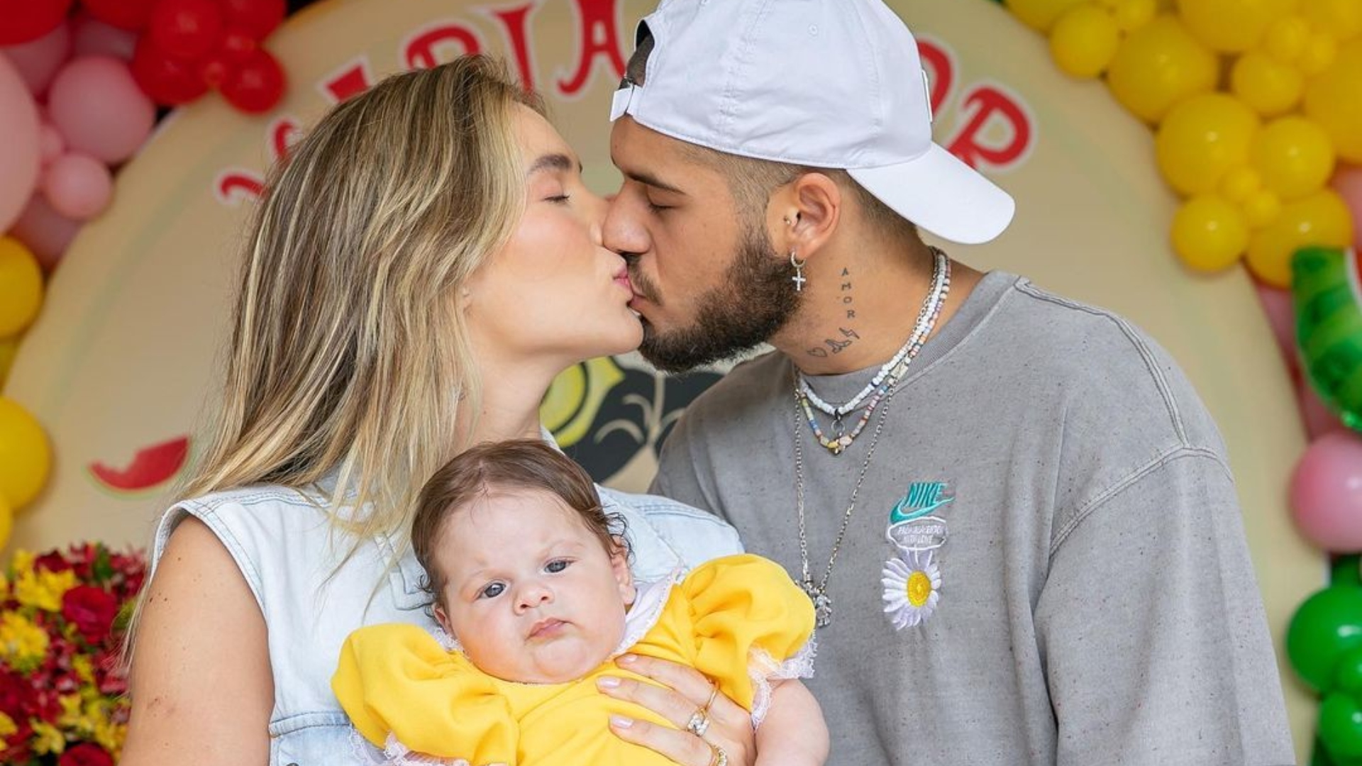 Fofura! Filha caçula de Virginia e Zé Felipe completa 3 meses e ganha festão com bolo de três andares