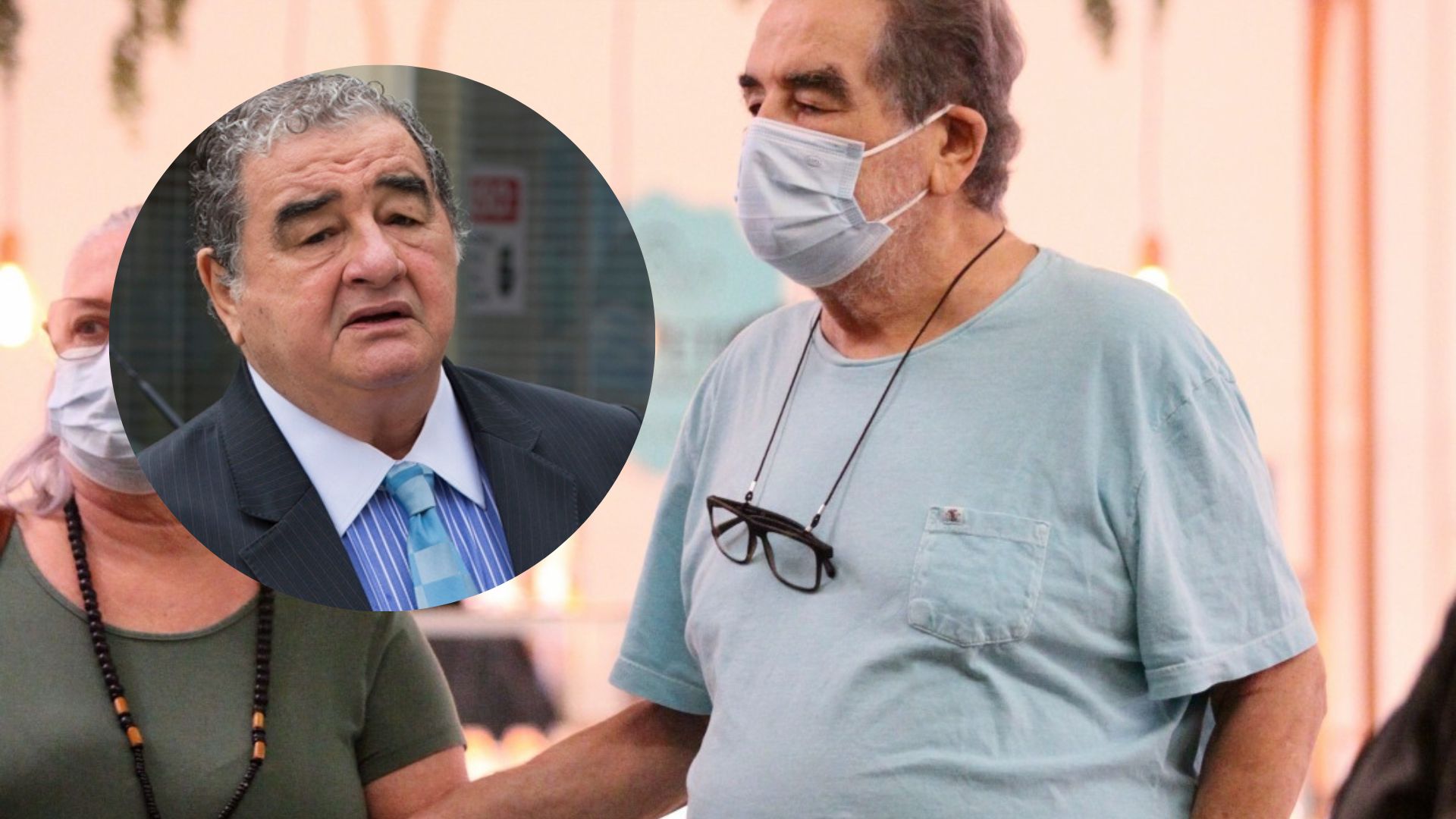 Lembra dele? Ao lado da esposa, Otávio Augusto é flagrado caminhando com a ajuda de uma bengala
