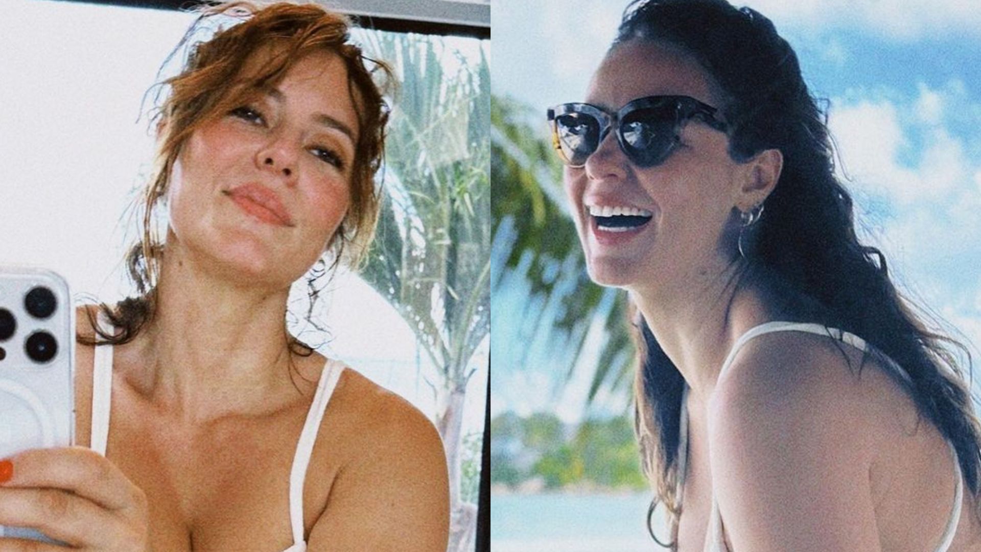 De biquíni, Paolla Oliveira empina o bumbum de frente para o espelho e fãs babam: “Deusa”
