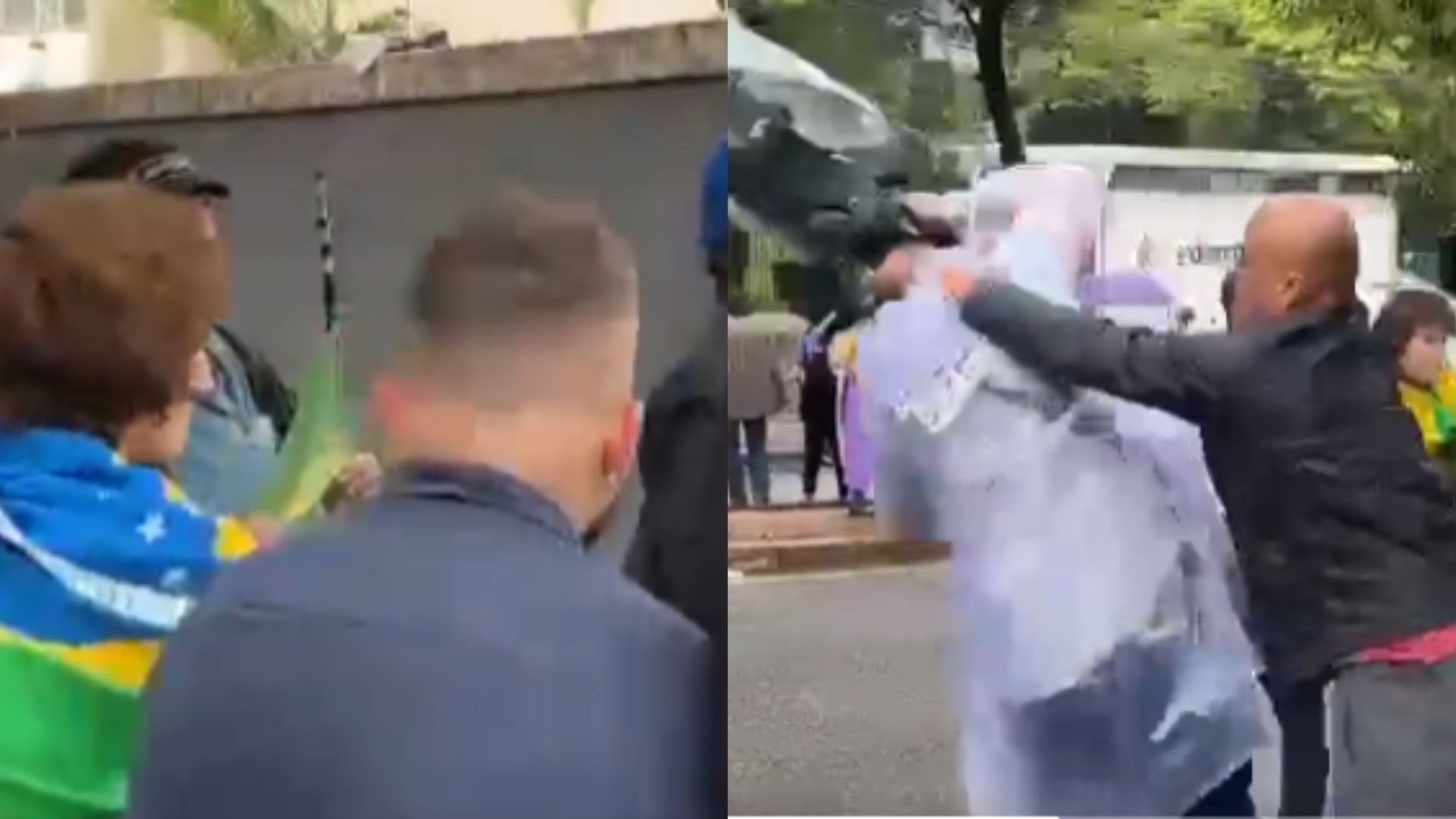 Repórter da Band têm câmera danificada por manifestantes em acampamento pró-Bolsonaro