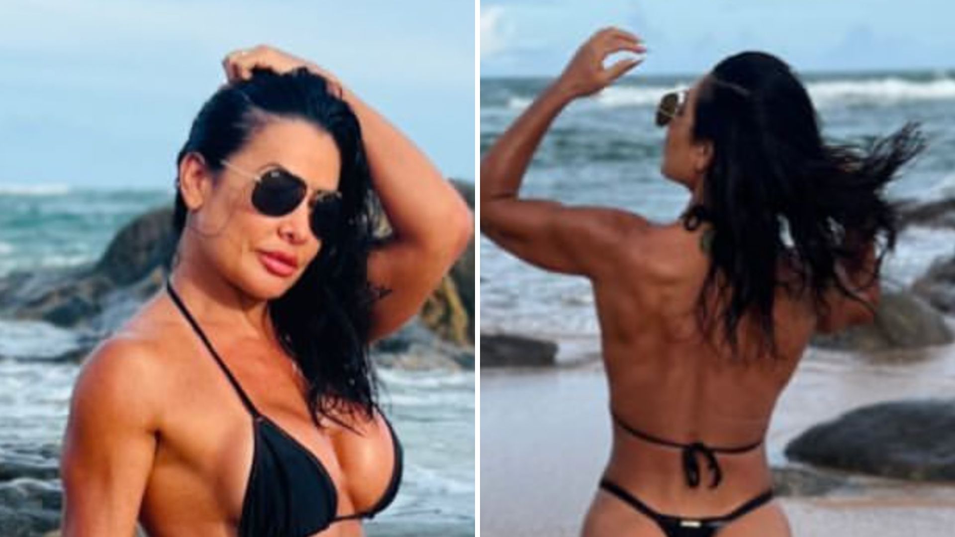 Aos 49 anos, Scheila Carvalho faz fio-dental sumir em bumbum imenso: “Grata”
