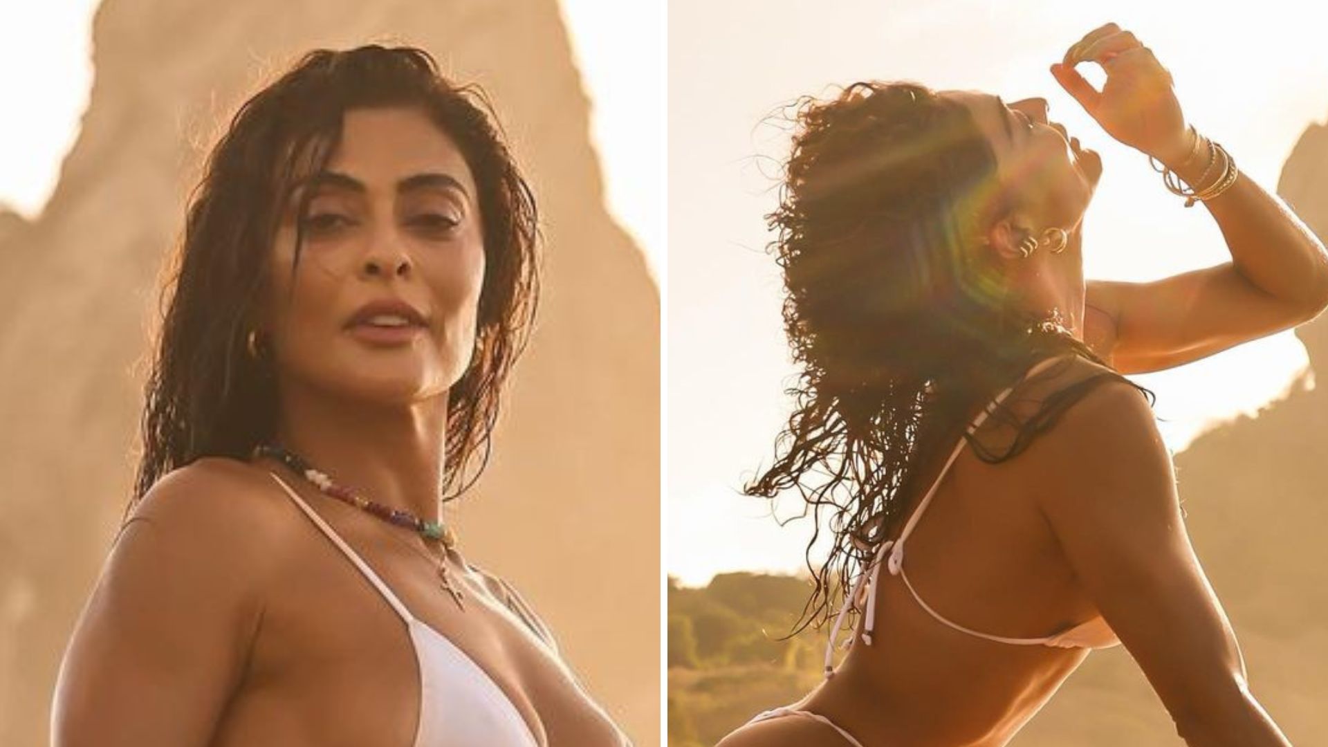 Só de biquíni, Juliana Paes ostenta corpão sequinho em Noronha: “Todo mundo olhando”