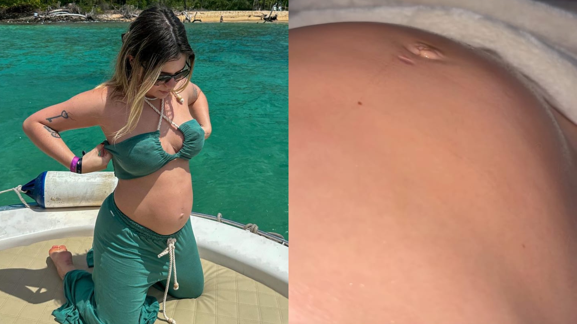 Com barrigão, Viih Tube se emociona ao sentir a filha chutando e baba: “É gostoso demais”