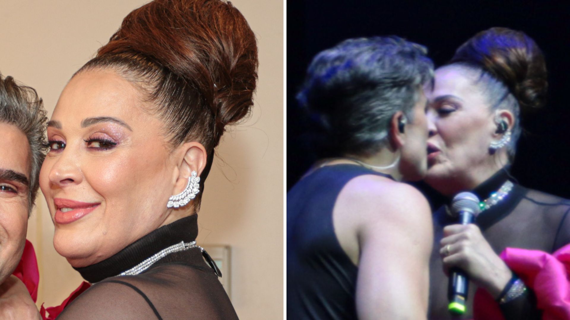 Claudia Raia surge com look extravagante e protagoniza cenas quentes com o marido