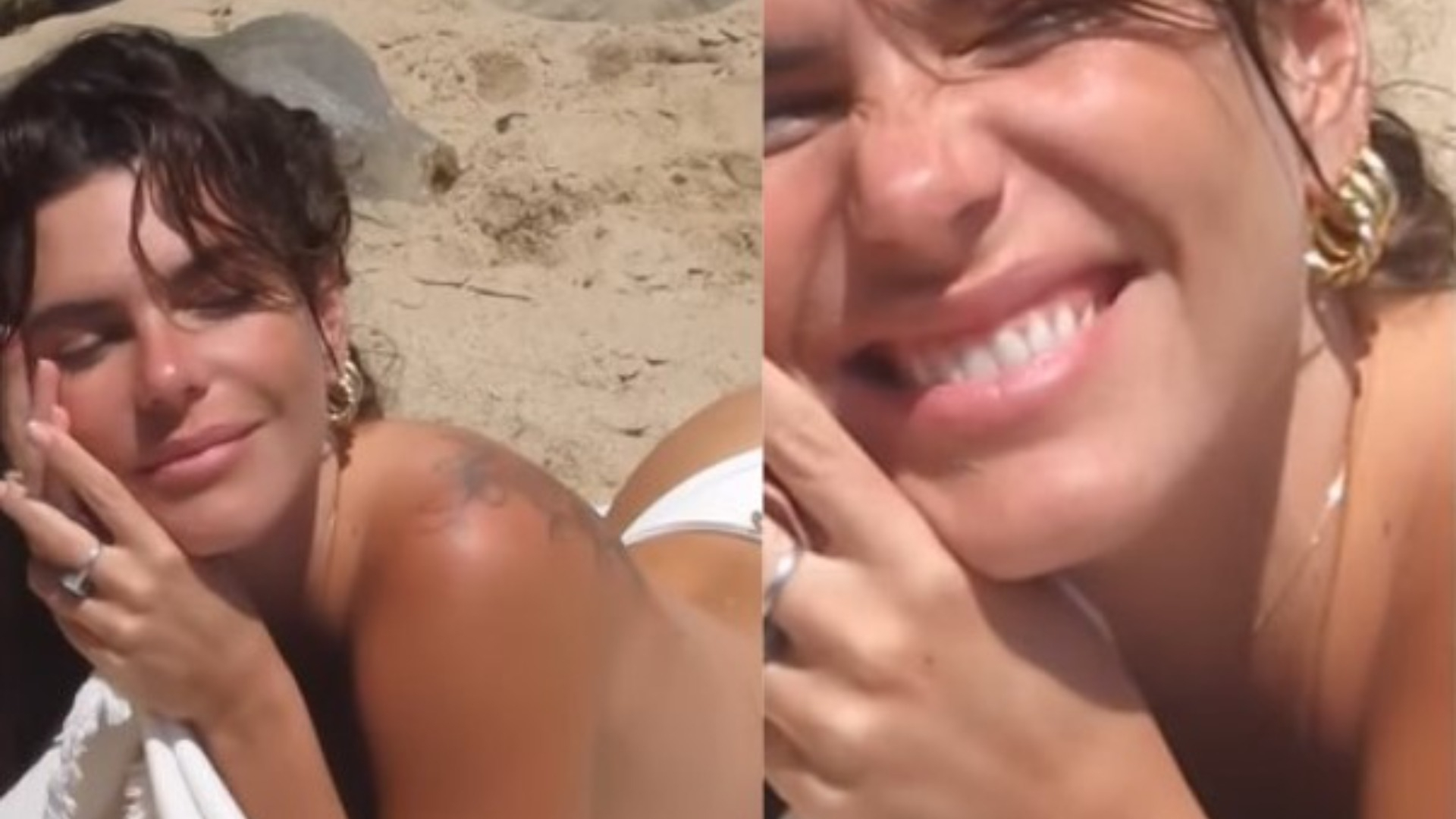 Musa! Mariana Goldfarb exibe corpão ao fazer topless em praia em Portugal