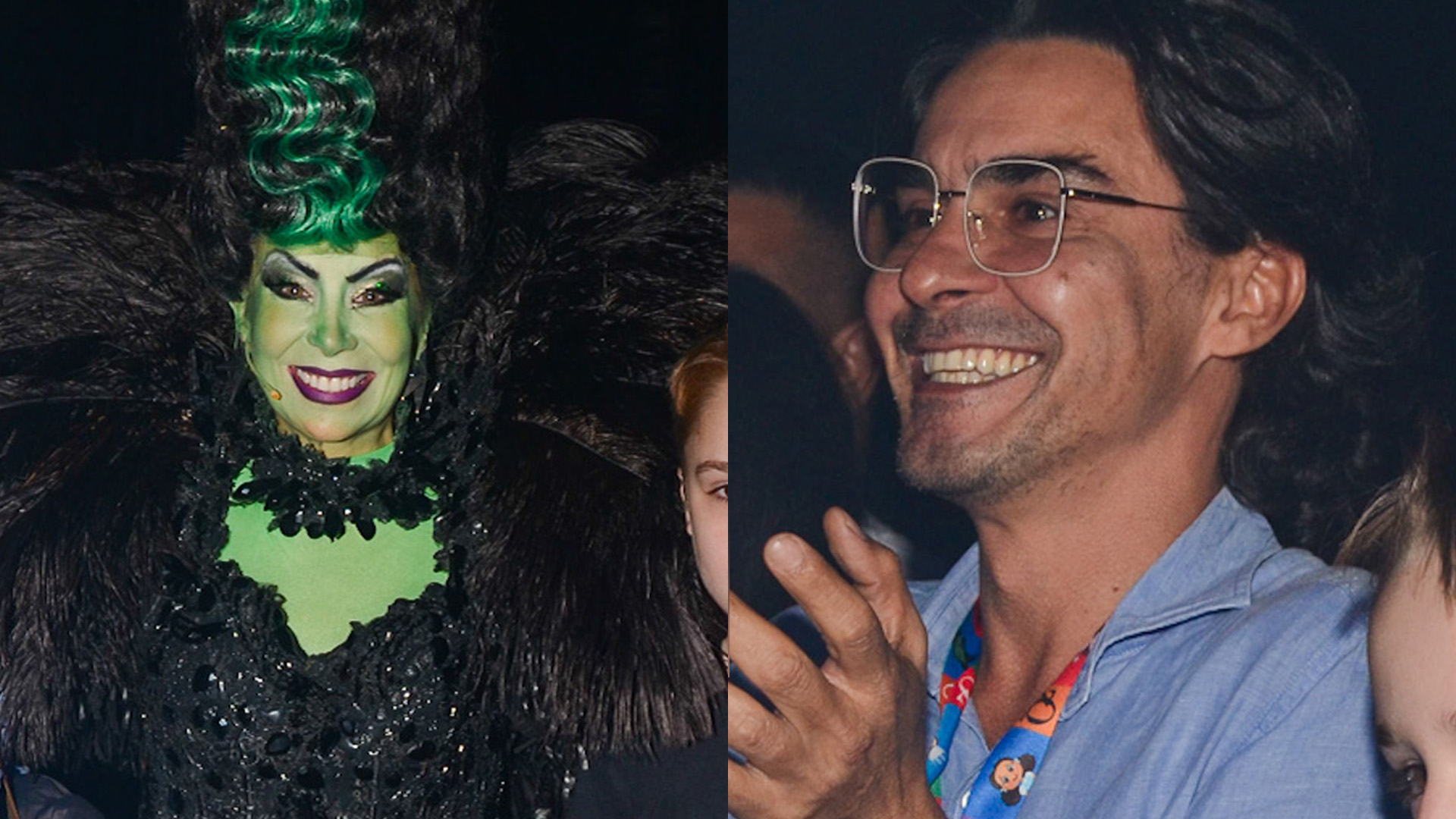 Daniele Winits recebe André Gonçalves e filho caçula em bastidores de peça