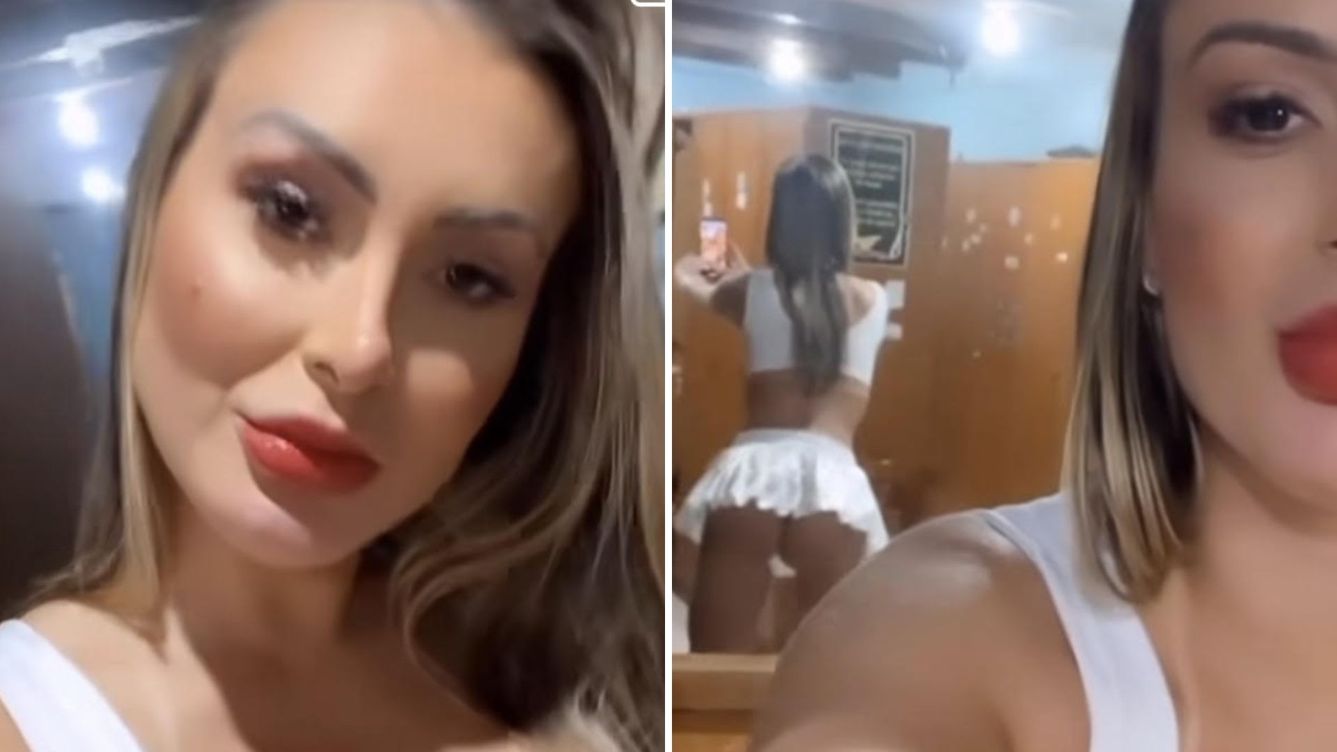 De minissaia, Andressa Urach sacode bumbum praticamente nu em boate adulta: “Hoje tem”