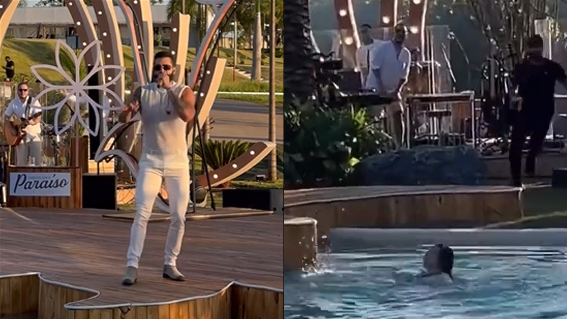 Fã de Gusttavo Lima cai em piscina e se afoga durante show