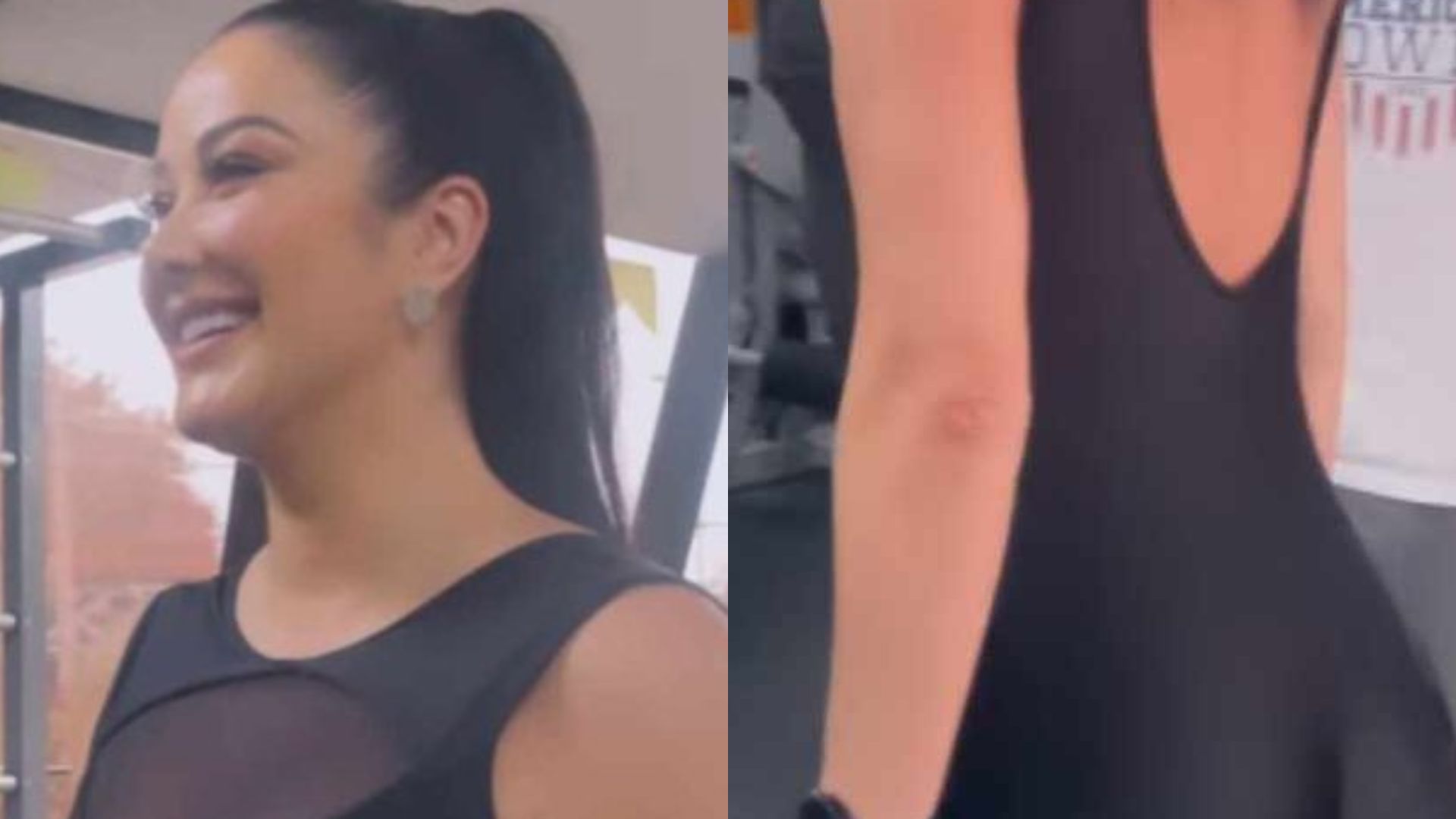 Que corpo é esse? Helen Ganzarolli marca intimidade em macacão transparente na academia