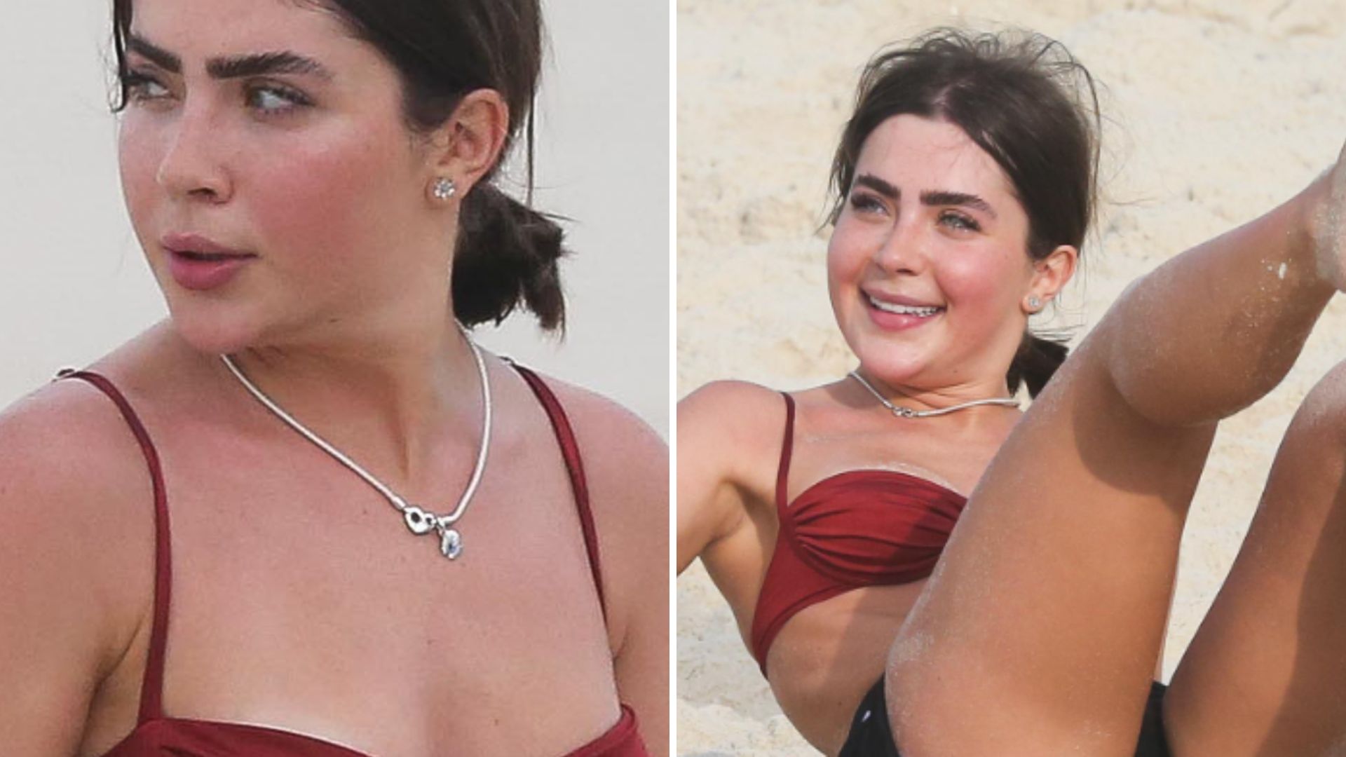 Escapou? Jade Picon é vítima de cliques indiscretos ao ir à praia com top minúsculo