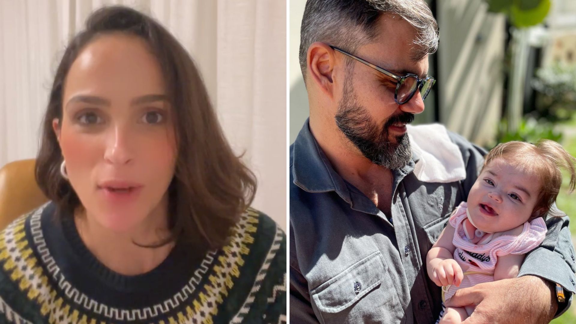 Esposa de Juliano Cazarré explica momento polêmico envolvendo a filha: “Muito sensível”