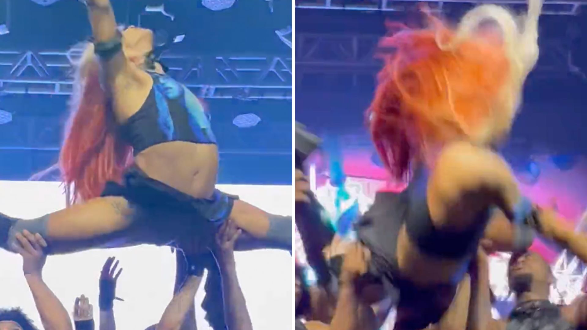 Imagens fortes: Dançarinos soltam Pabllo Vittar e cantora se estatela no chão