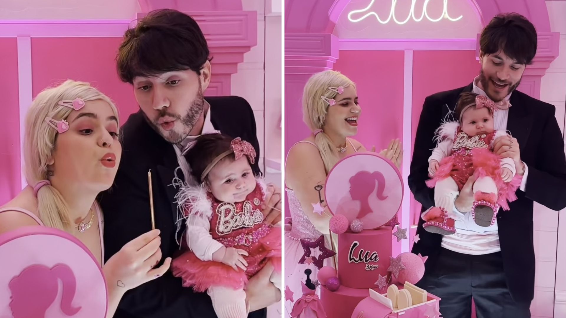 Viih Tube e Eliezer fazem festão da Barbie para mesversário da filha: “Bonequinha”