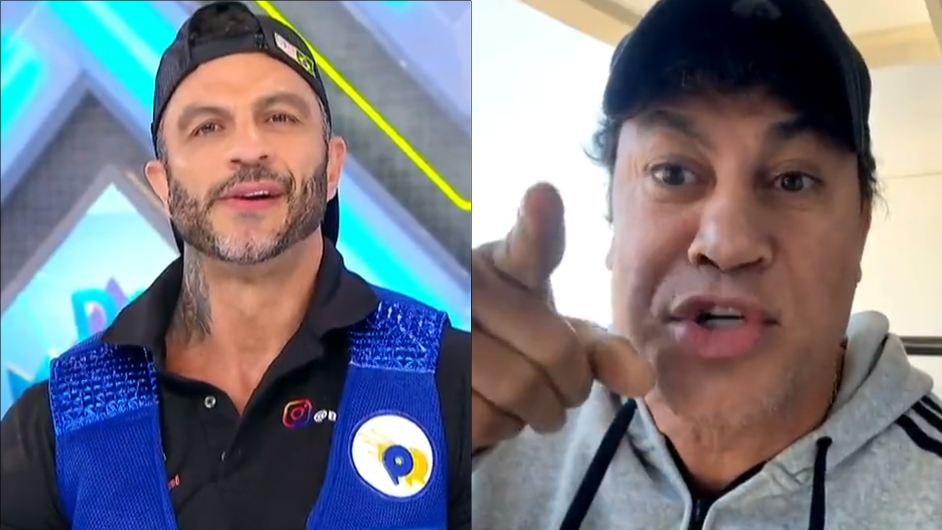Ao vivo, Popó e Kleber Bambam trocam ameaças no ‘Domingo Legal’: “Palhaço, otário”