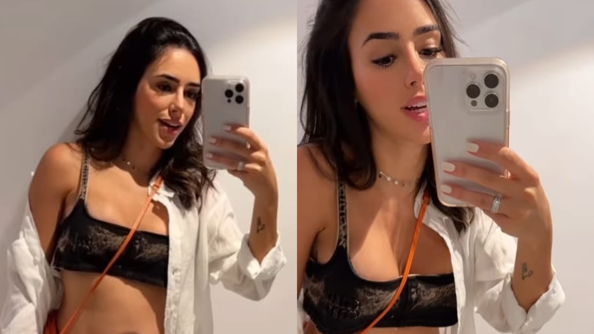 Cresceu! Bruna Biancardi posa de top e coloca barriguinha de grávida para jogo