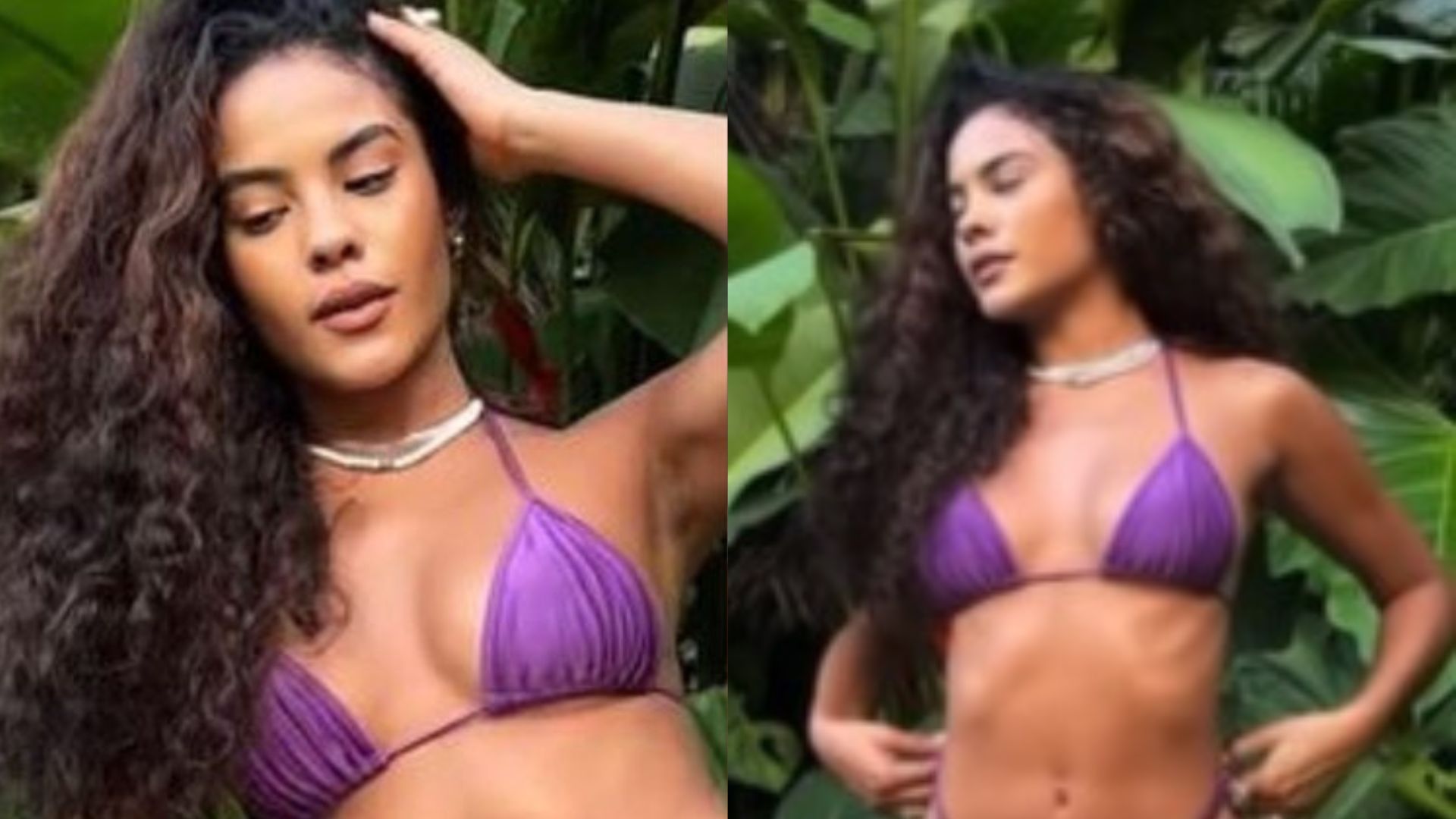 Bella Campos dá ajeitadinha em biquíni fio-dental e intimidade quase escapa: “Gostosa”