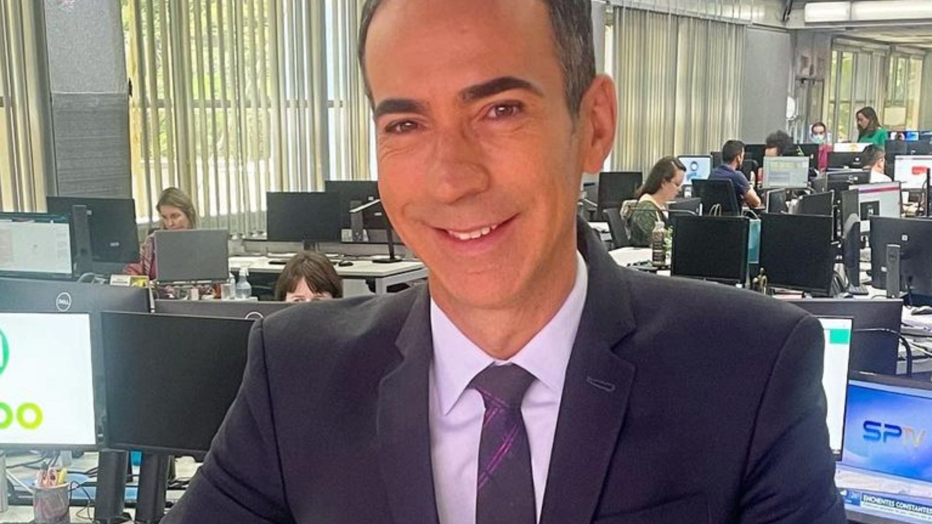 Cesar Tralli é pressionado em casa e leva filha para conhecer seu trabalho: “Promessa”