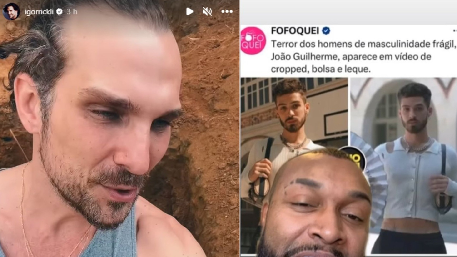 Igor Rickli manda indireta para Rafael Cardoso após polêmica com João Guilherme: “Inversão”