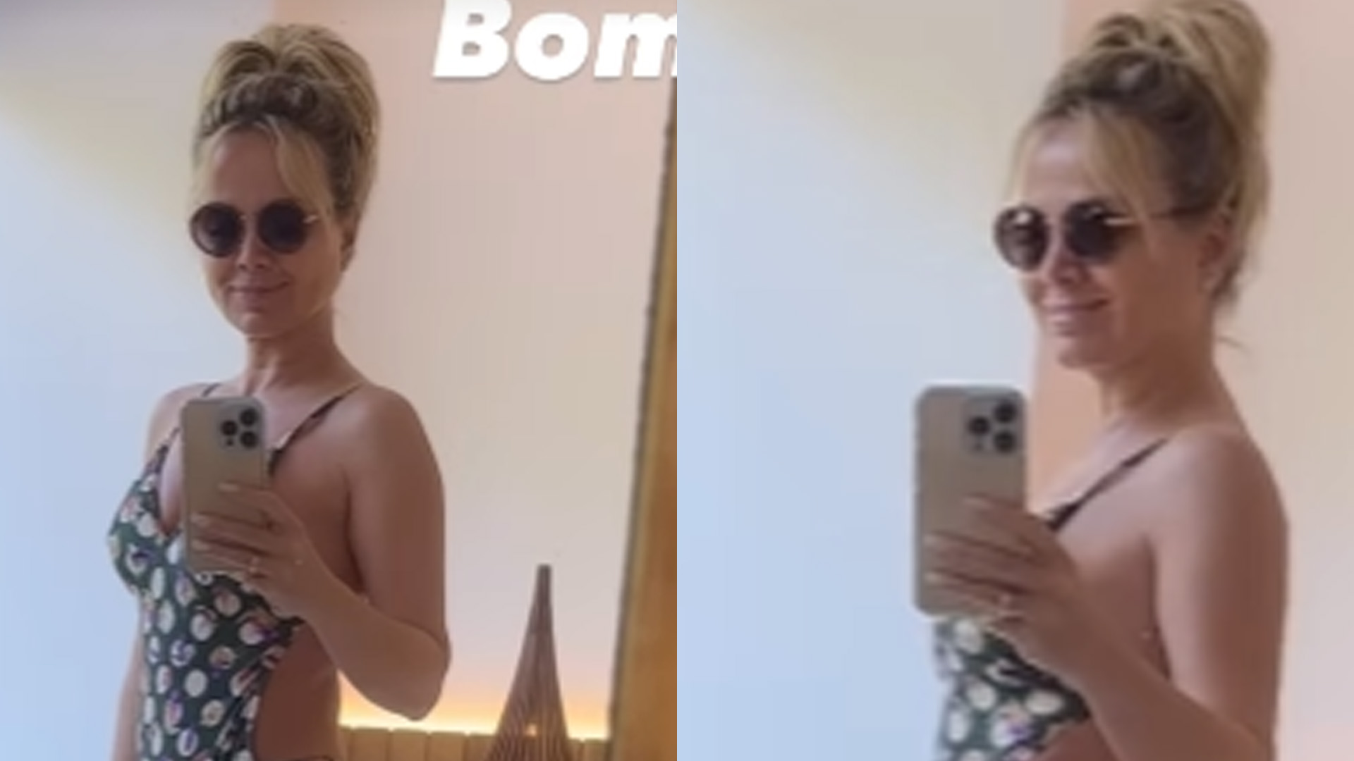 Que gata! Eliana desfila corpo impecável com maiô cavado aos 49 anos