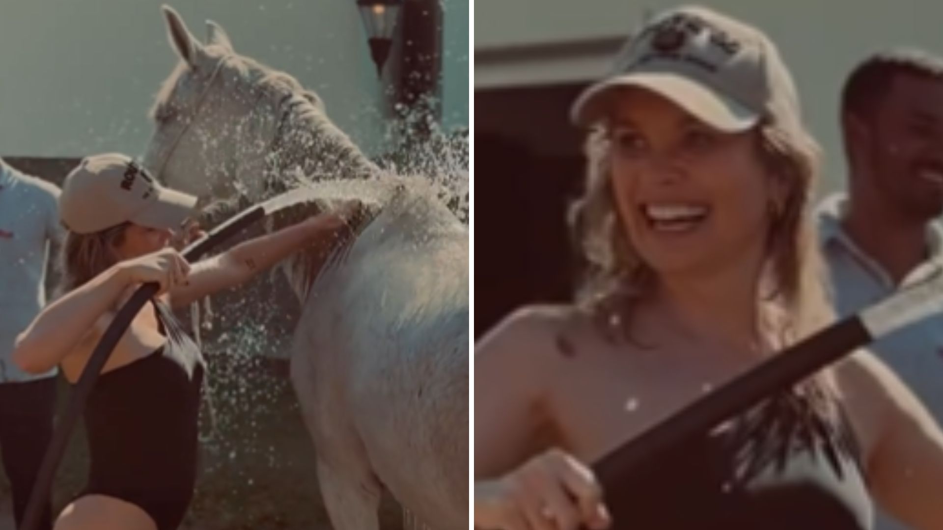 Flávia Alessandra é detonada ao dar banho em animal usando maiô: “Sem noção”