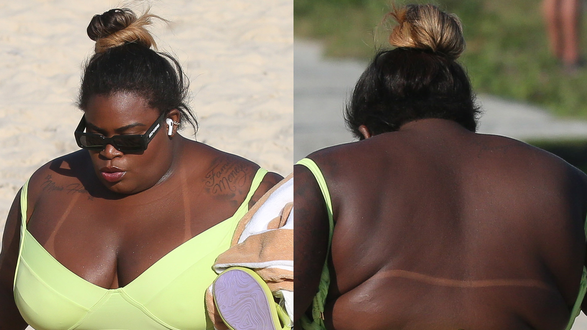 Secou! Jojo Todynho curte praia com calça transparente e deixa as costas nuas