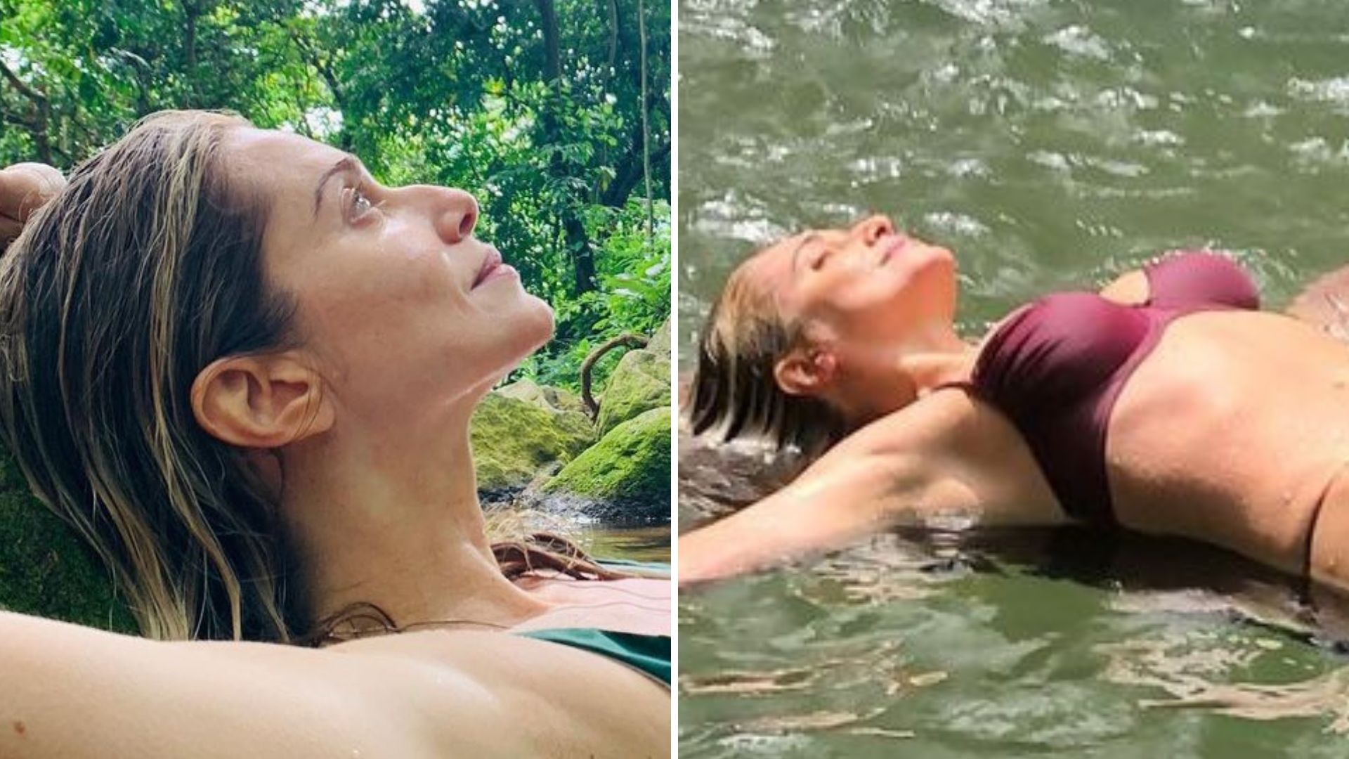 Na cachoeira, Letícia Spiller ostenta corpão sarado de biquíni aos 49 anos: “Espetáculo”