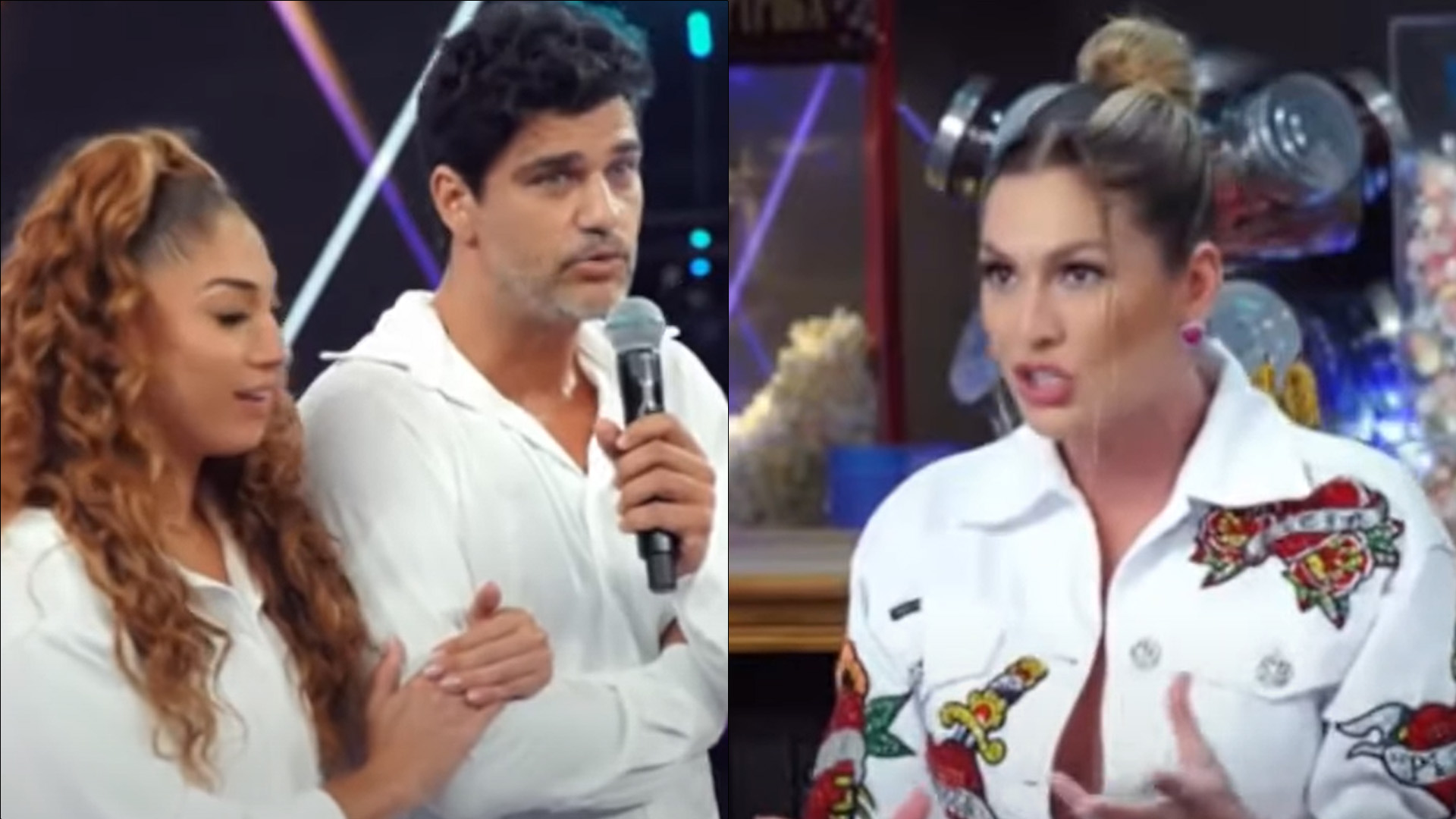 No ‘Domingão’, Lívia Andrade constrange Bruno Cabrerizo com fofoca e toma patada: “Profissionais”