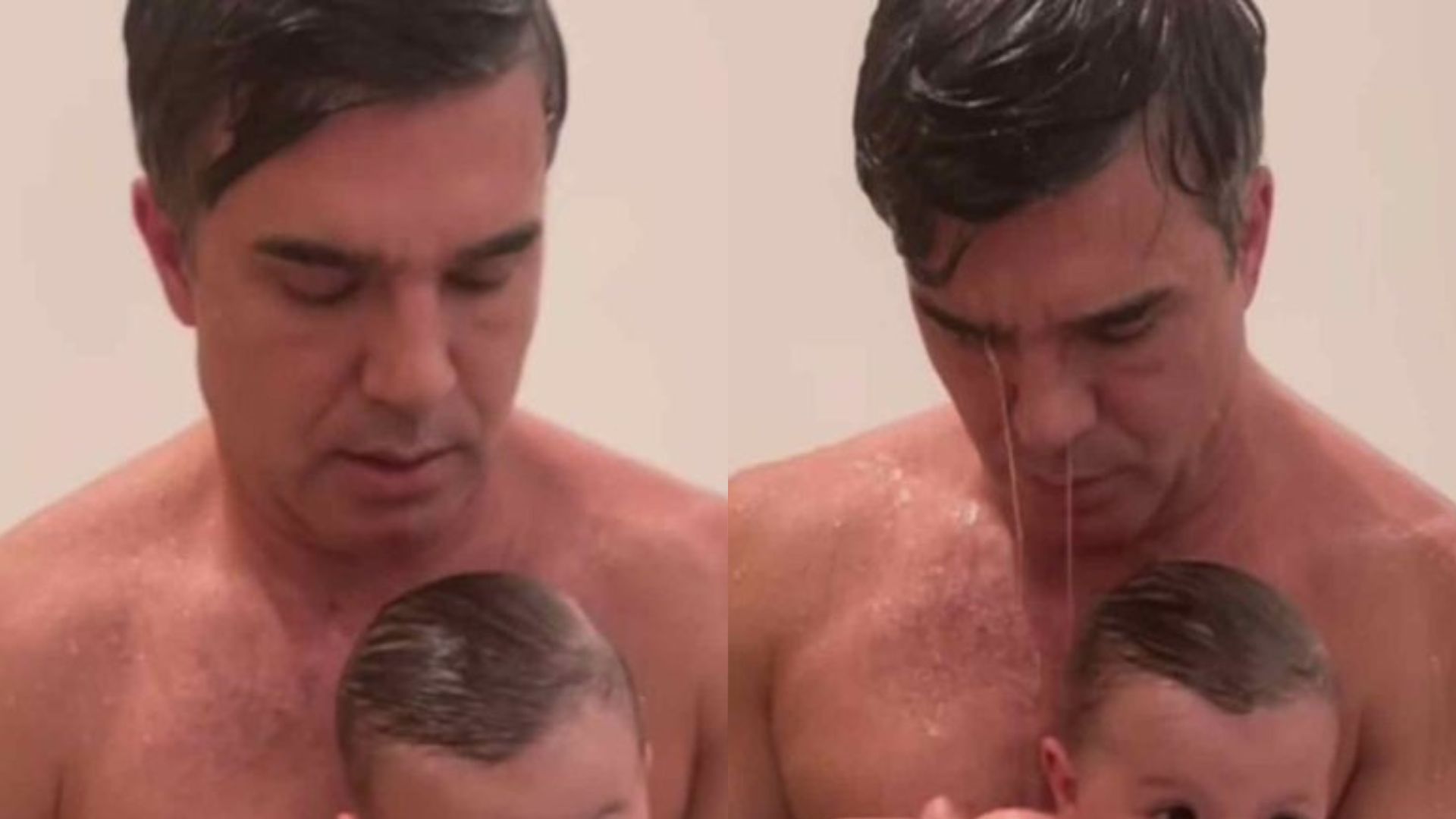 Marido de Claudia Raia gera polêmica em banho com o filho: “Não passa”