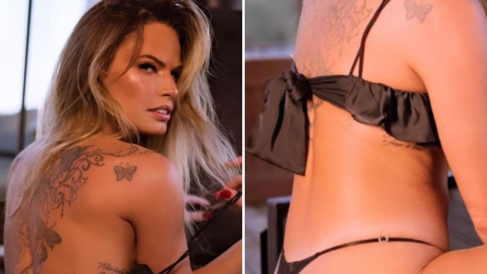 Ex-BBB Nati Casassola agacha de fio-dental e sapato de salto: “Para esquentar”