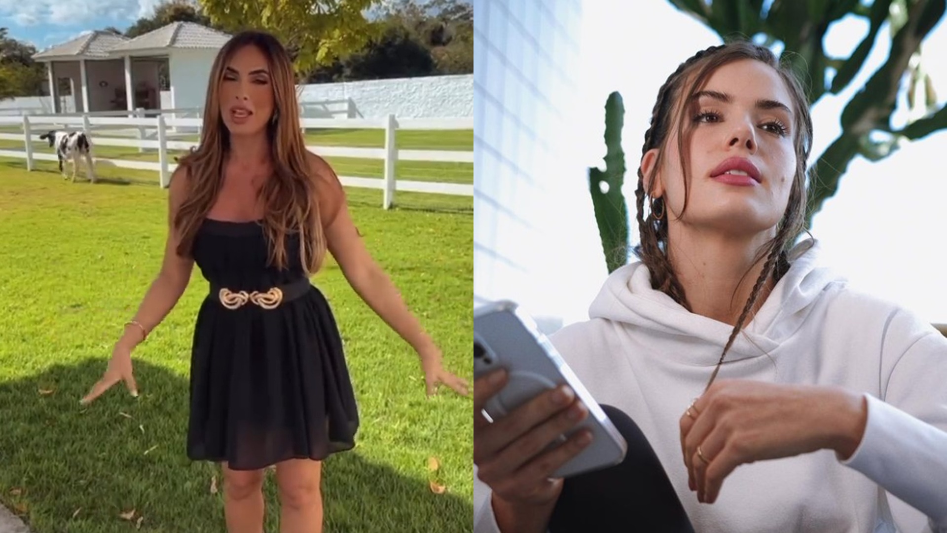 Nicole Bahls batiza vaca com nome de Camila Queiroz e atriz reage: “Você foi”