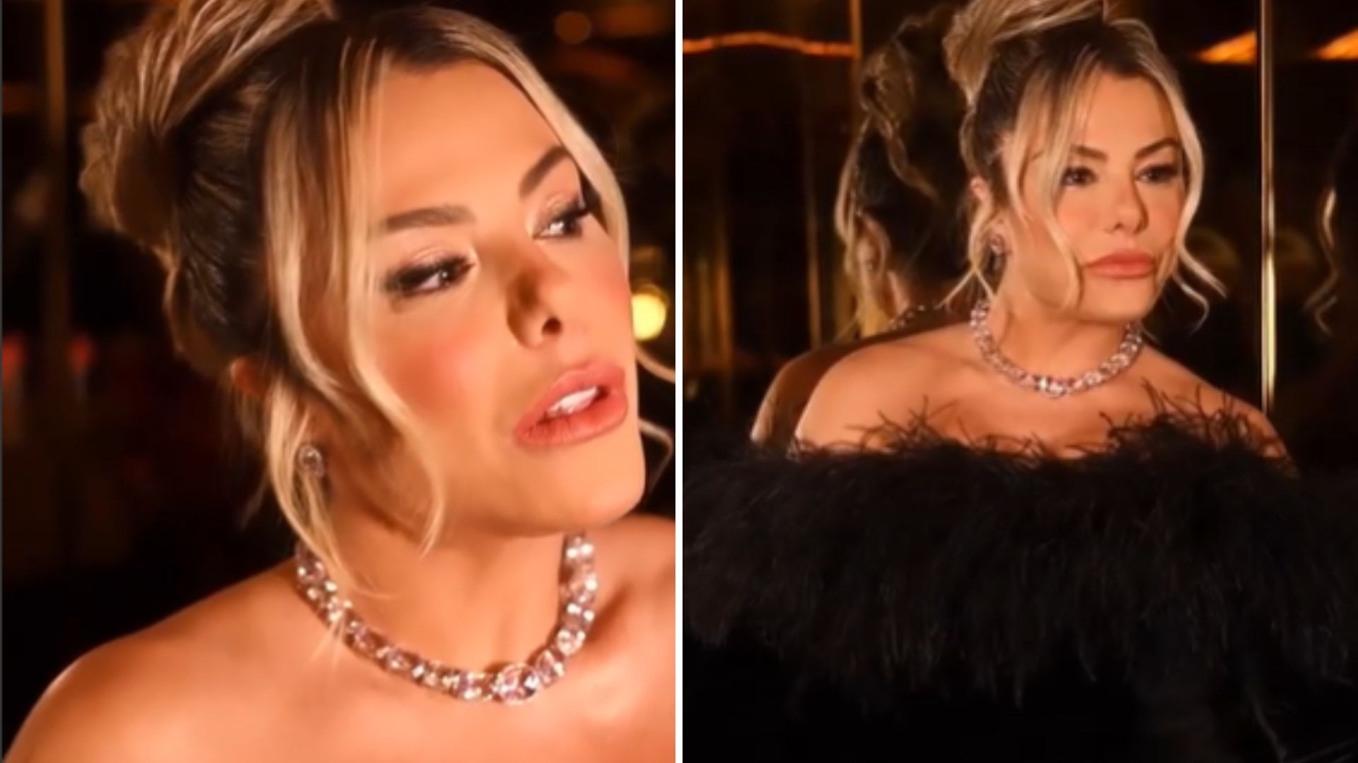 Esposa de Leonardo deixa decotão à mostra em leilão de Neymar: “Poderosa”