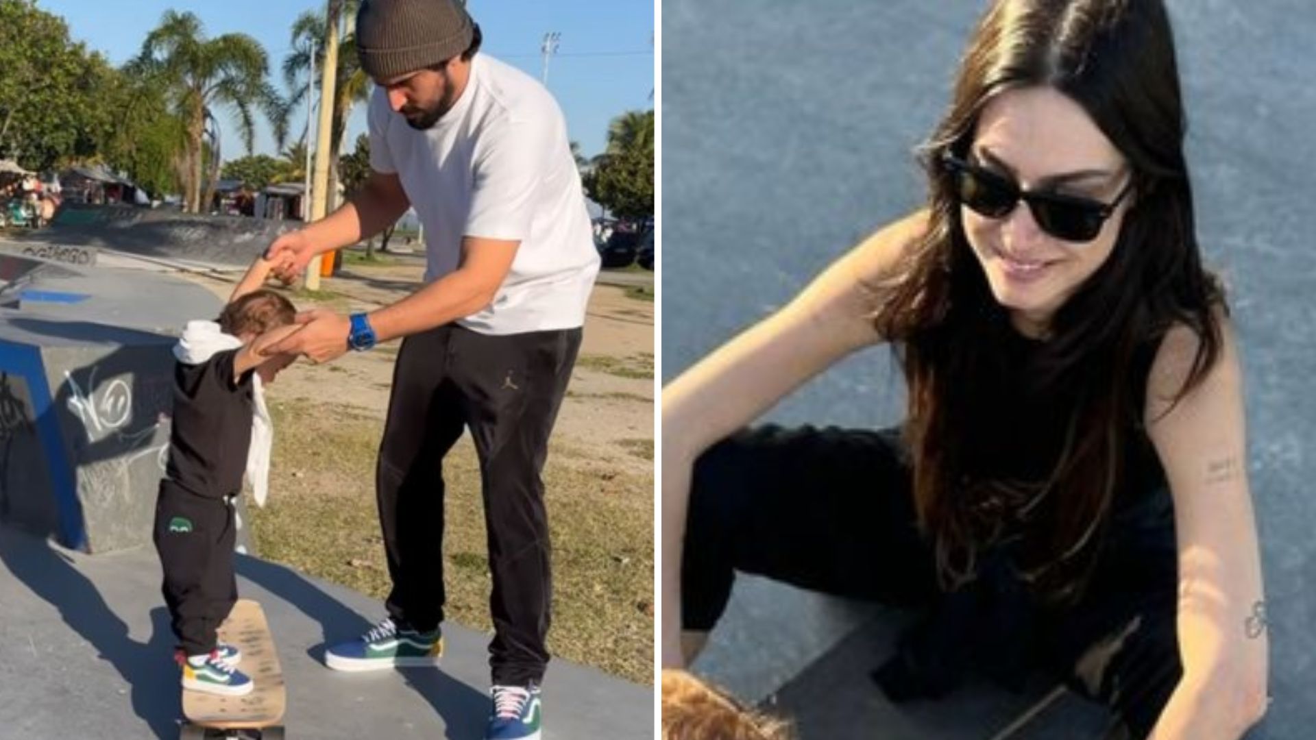 Thaila Ayala surpreende ao mostrar filho de 1 ano brincando com skate: “Estilo”